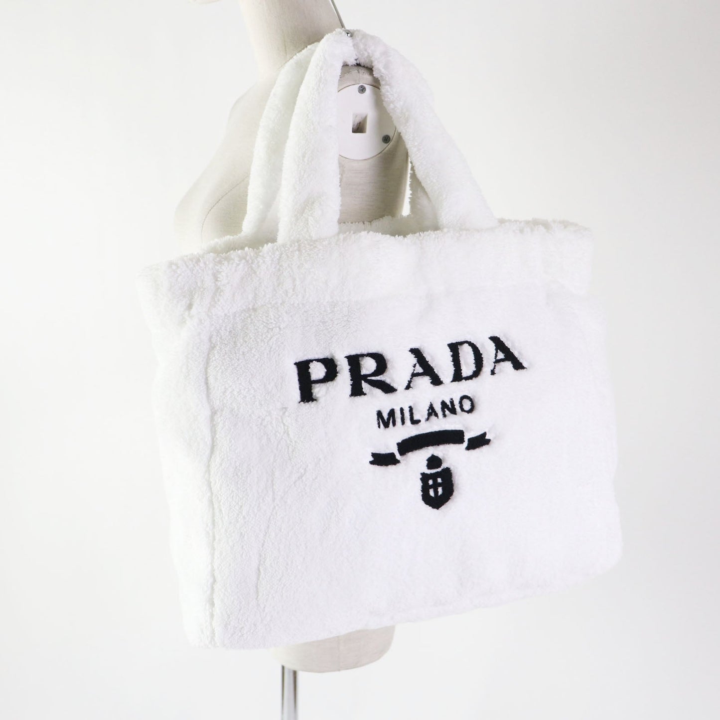 Tote Bag Terry (Pile Fabric) , Nero Black White