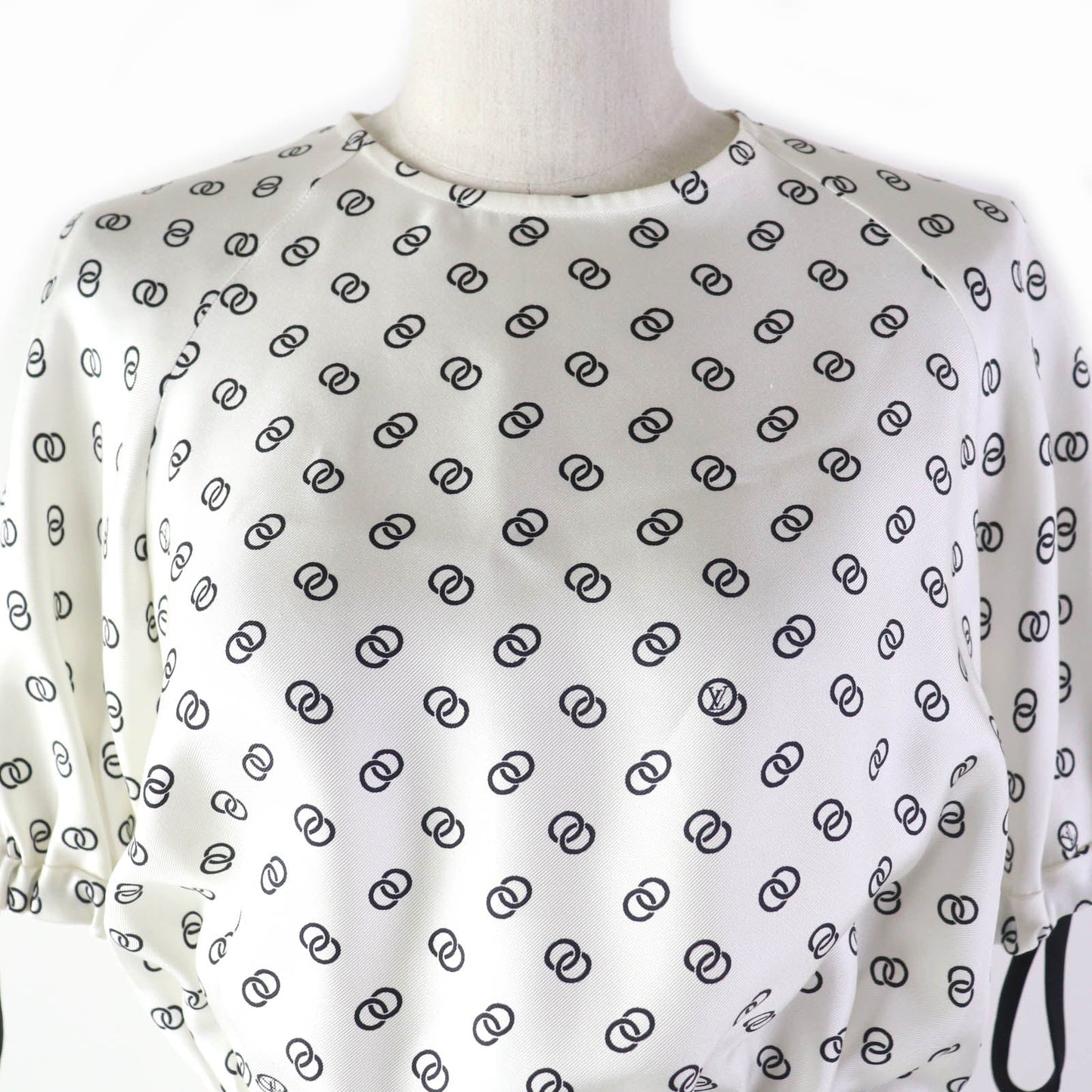 Louis Vuitton dress 1A9NYN Part 75 Part Nylon Black White Apparel
