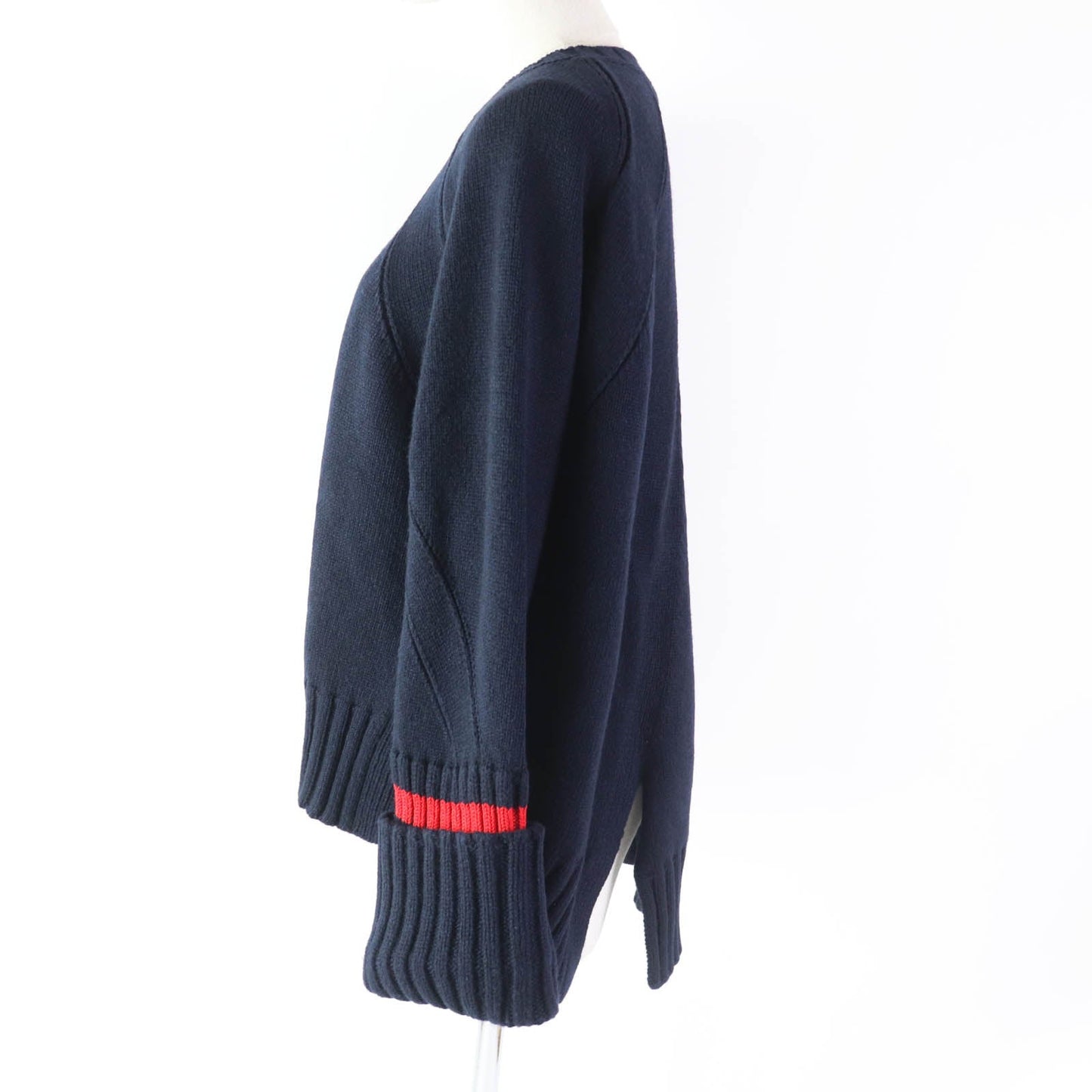 Knit C Main: Wool, Part: Cotton Navy Red Travel Bag