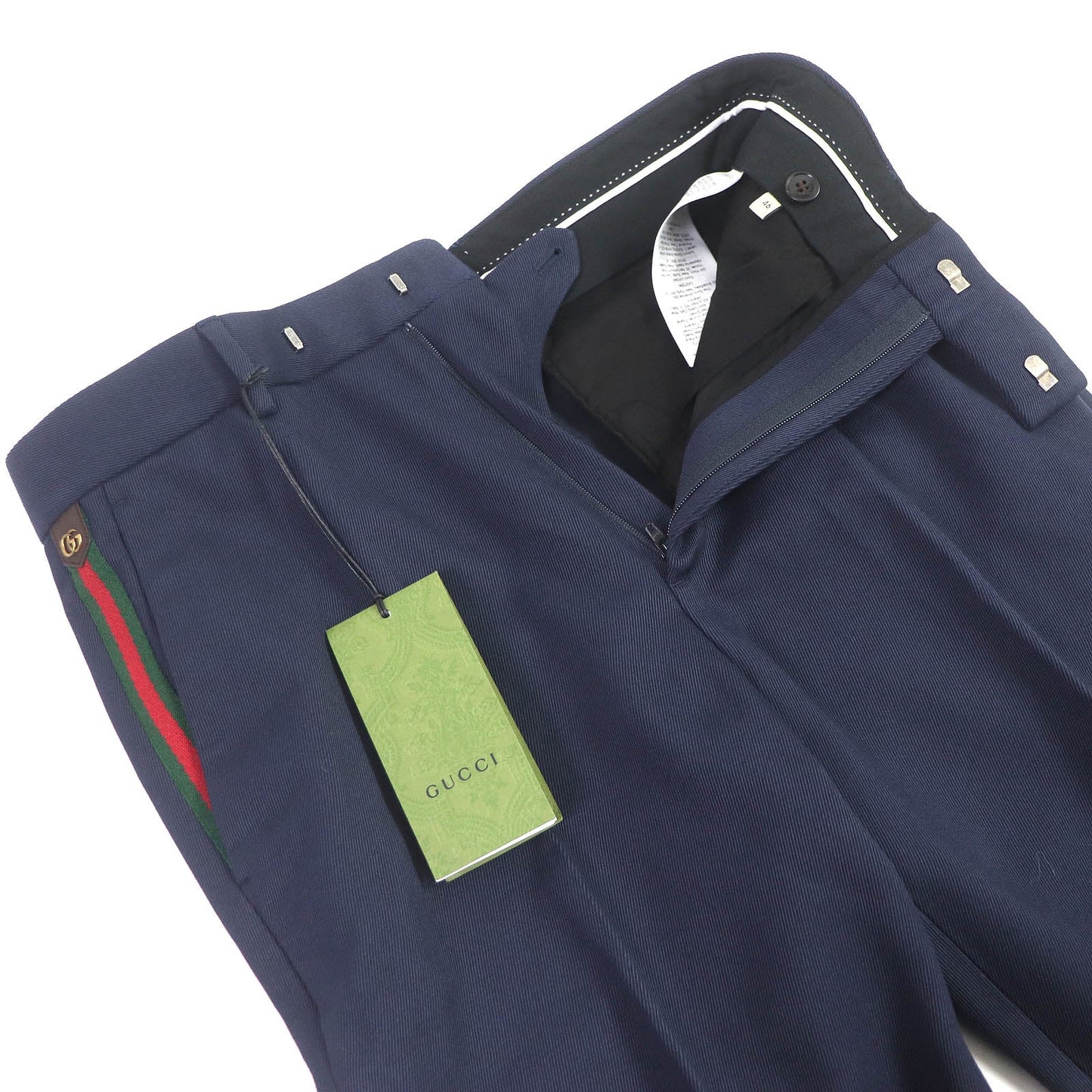 Gucci slacks Part 46 acrylic 46 Wool Cotton Navy Handbag