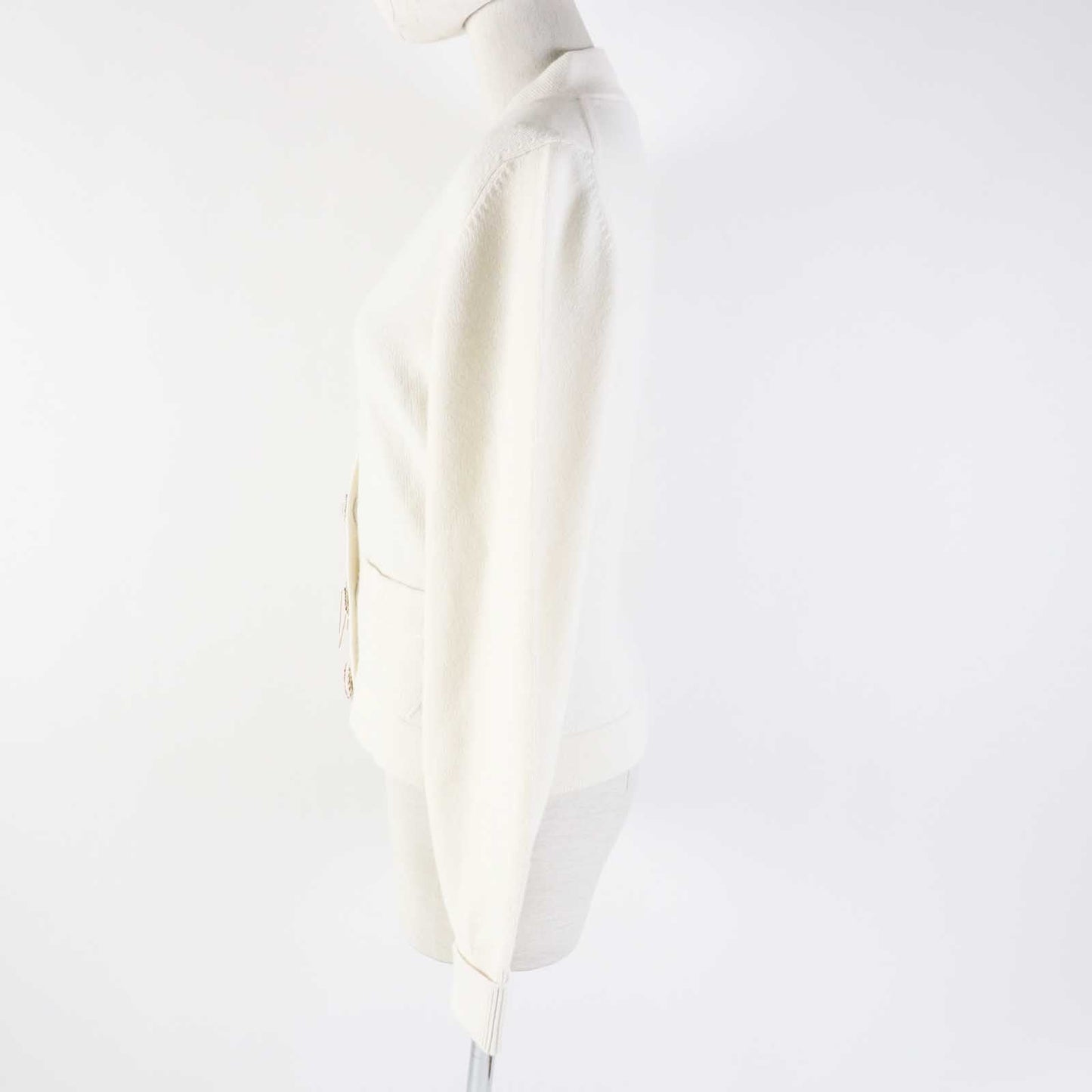 Chanel Cashmere Elastane Knit Cardigan White Bag