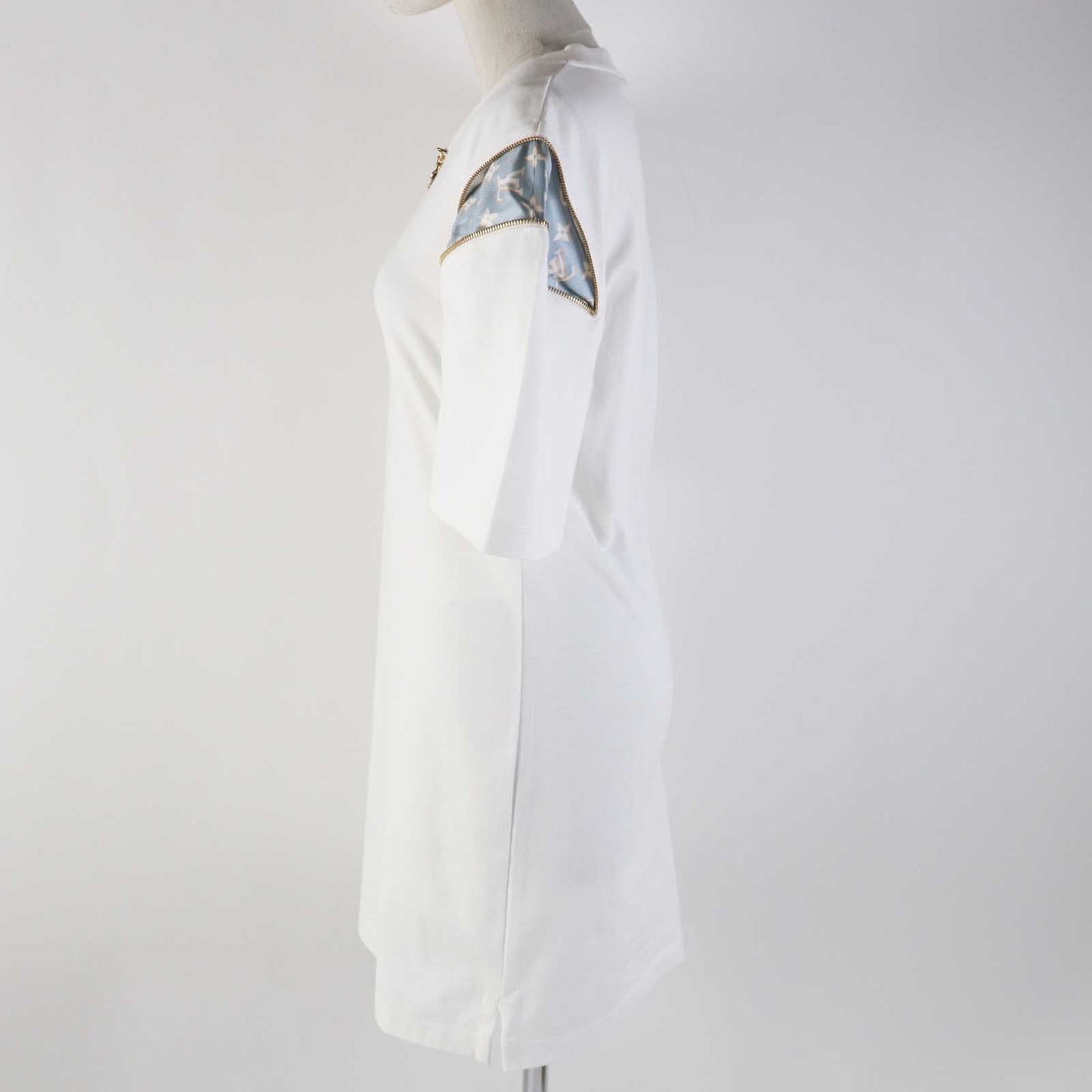 Louis Vuitton one piece 1ABRXK Parts 70 Leather Cotton White Blue Apparel