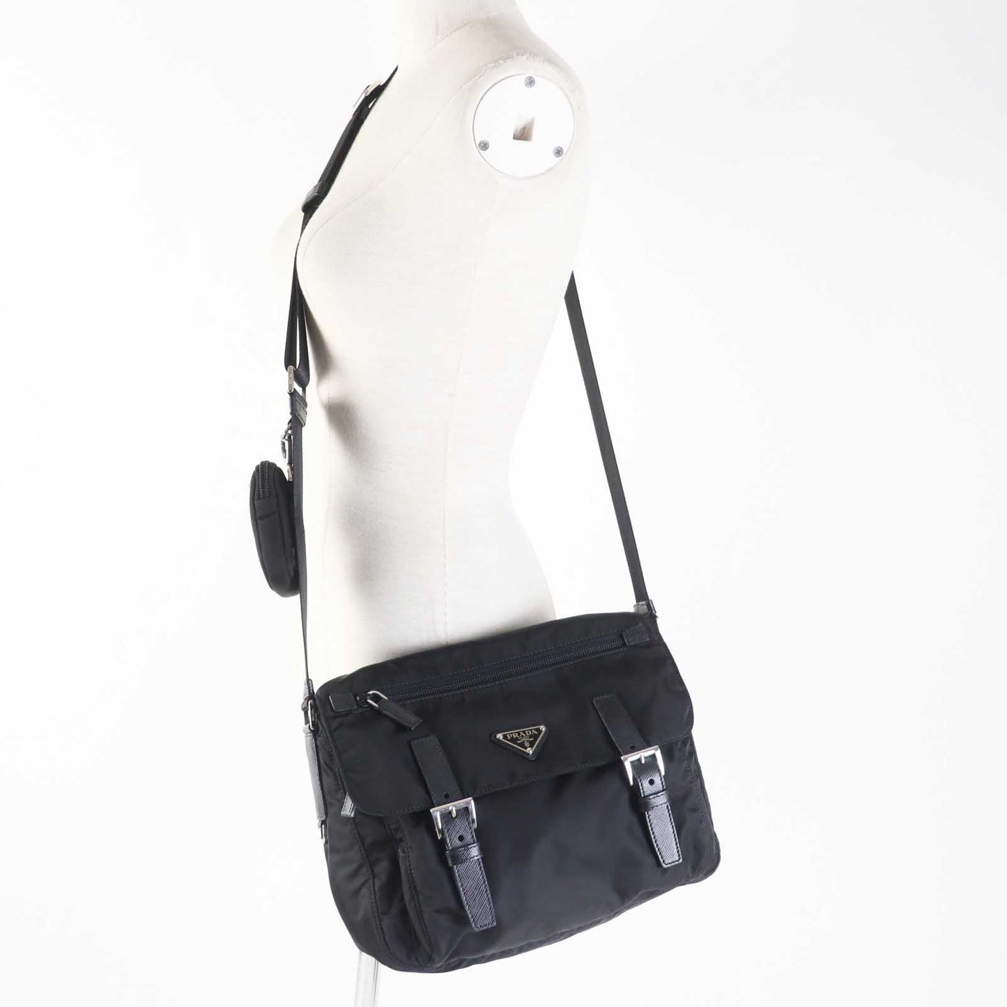 Shoulder Bag Main: , Part: Nero Re Leather Nylon