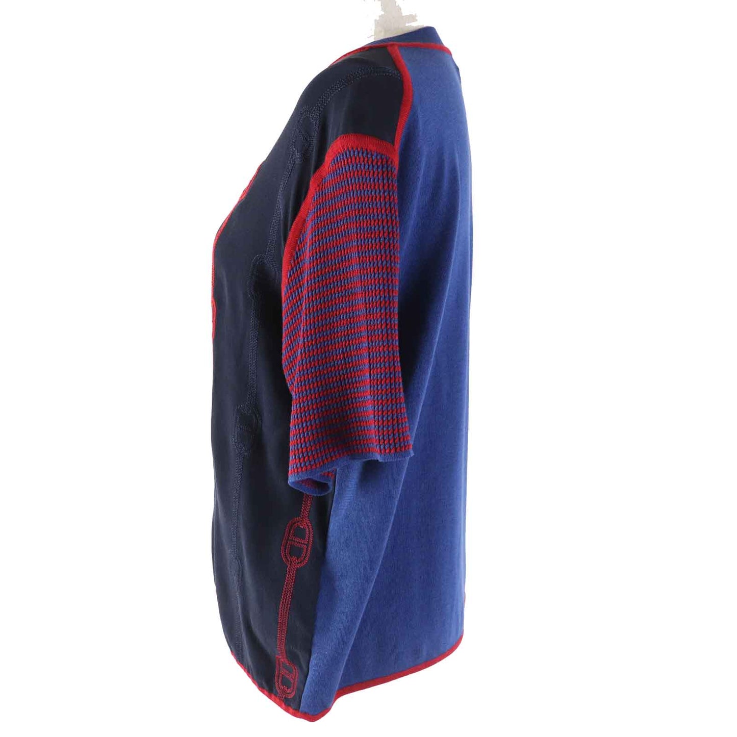 Short Sleeve Knit Outer: Silk, Part: Silk, Red Travel Bag