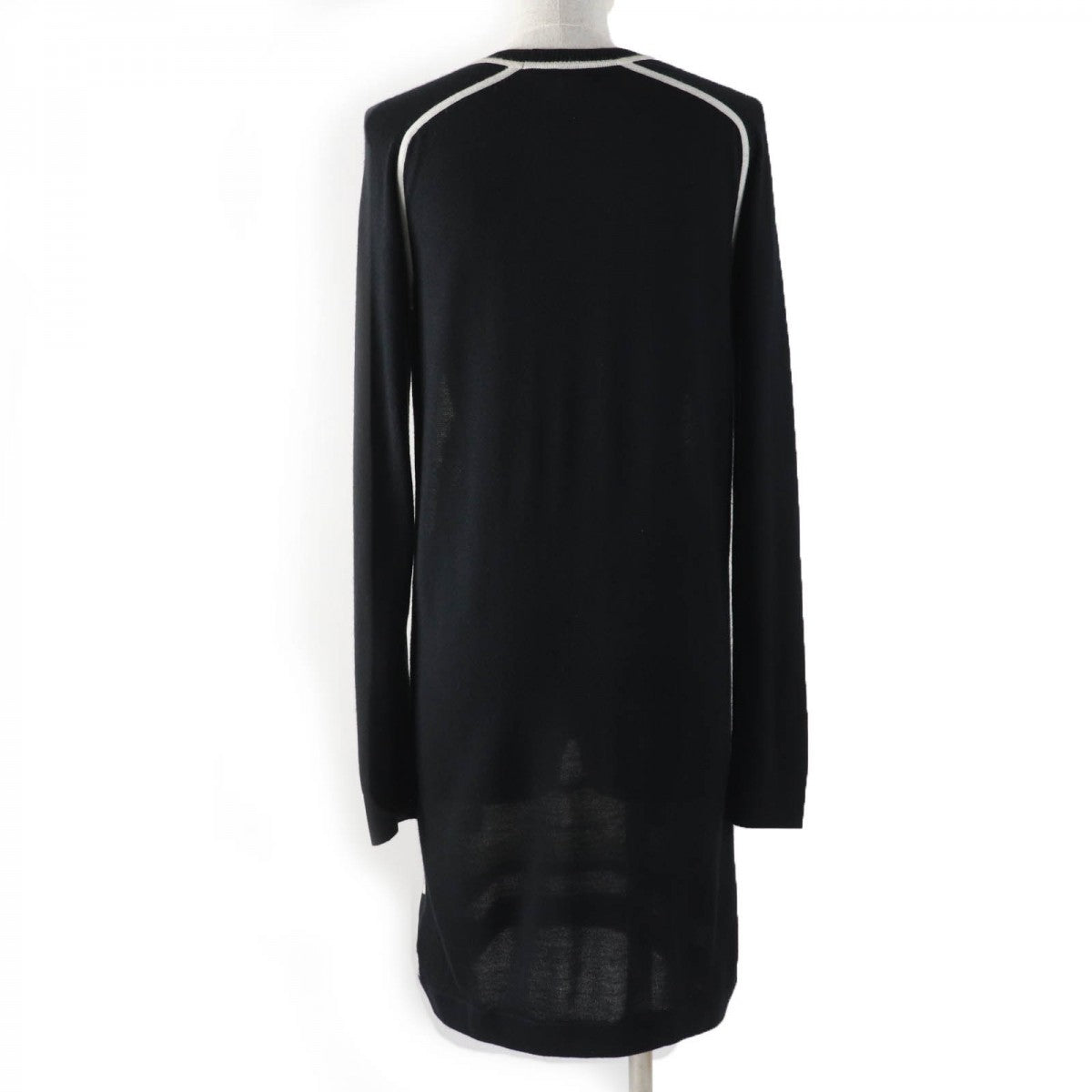 Hermes One Piece Part Silk Main Cashmere Main Silk Black White Travel Bag