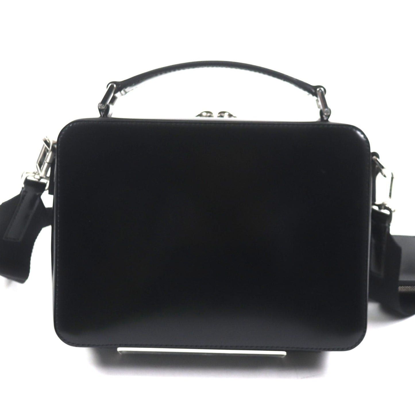 Shoulder Bag Brushed Brick Leather Black
