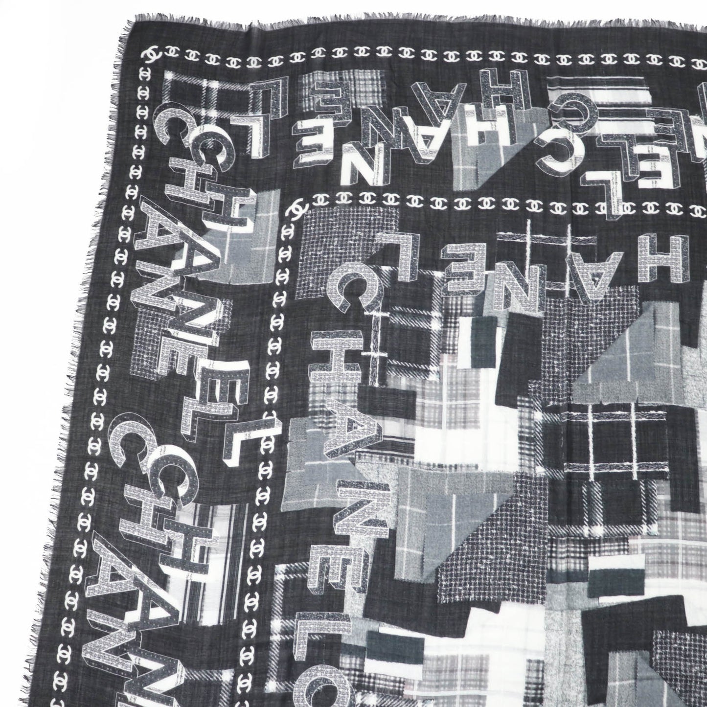 Chanel Wool Cashmere Coco Mark Scarf Bag