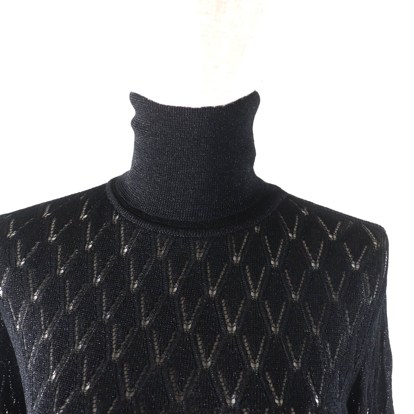 Chanel COCO Mark Viscose Polyamide Knit Turtleneck
