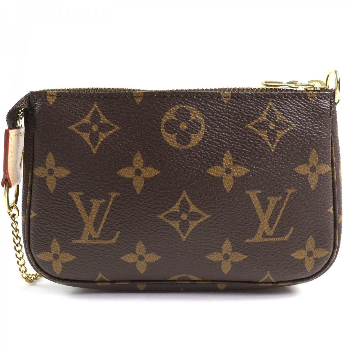 Louis Vuitton Pouch M58009 Part Tanned Pochette Monogram Leather Canvas Brown Clutch Bag