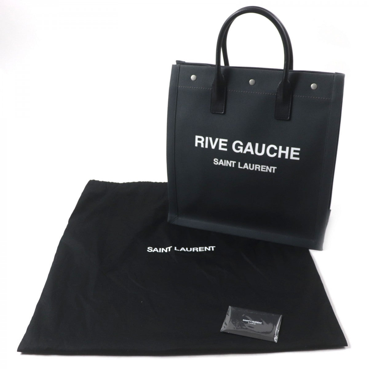 Saint Paris Tote Bag Main Main Dark Leather Canvas