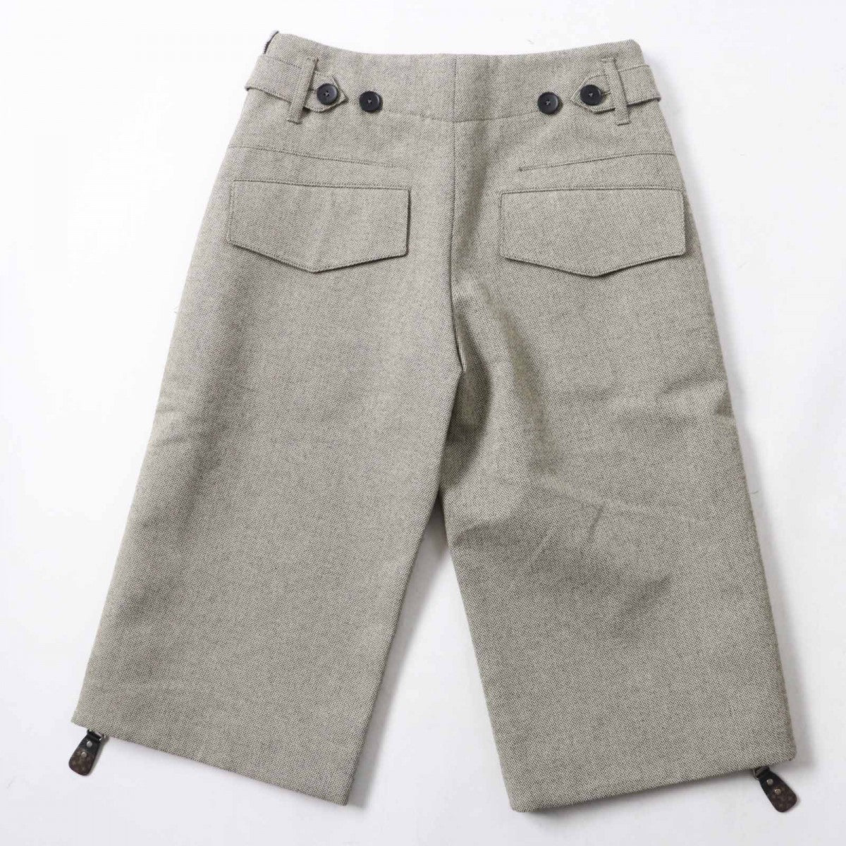 Louis Vuitton Cowhide Brass Synthetic resin 32 Wool Beige Apparel