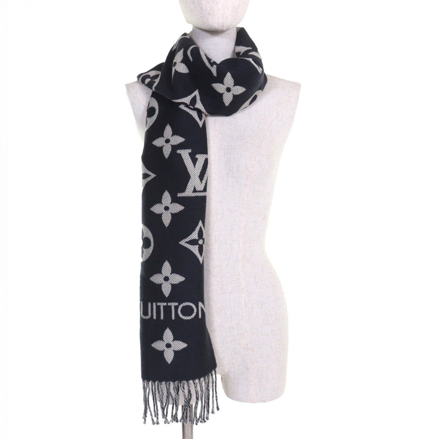Louis Vuitton Scarf M79503 Essential Scarf 170×34cm Wool Navy Apparel