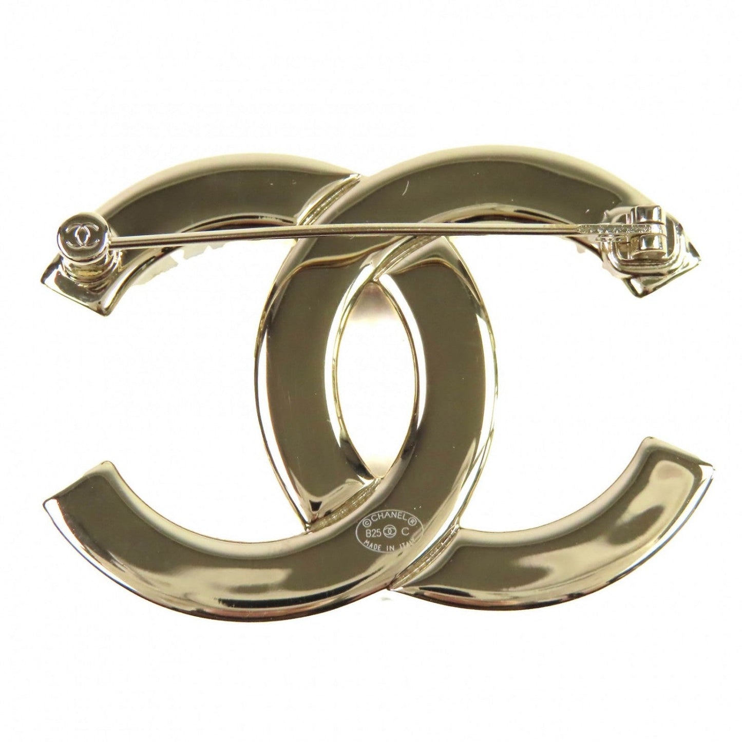 Chanel Brooch ABE829 B25C Plated Black Gold Handbag