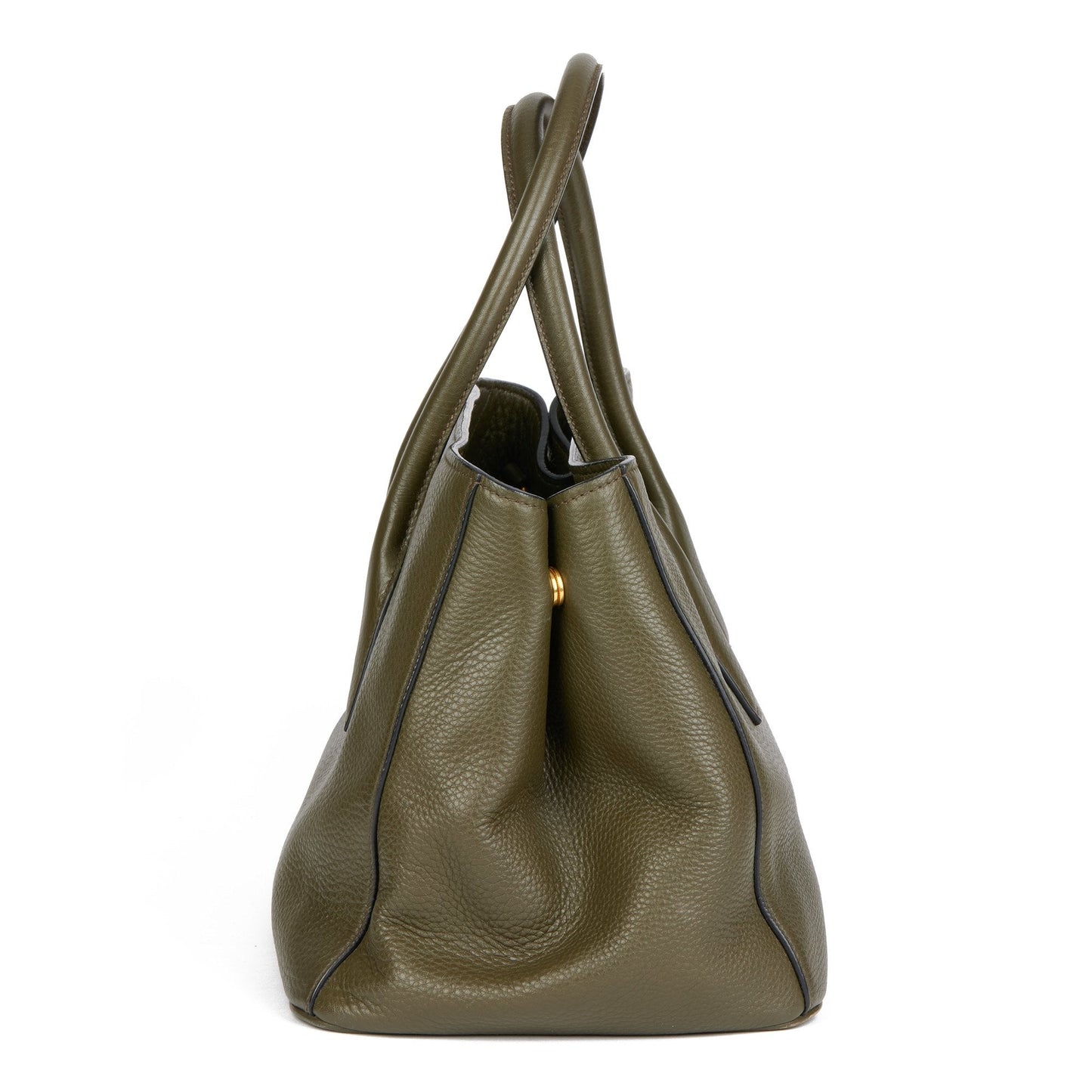 Prada Militare Daino Shopping Tote Shoulder Bag Leather Saffiano