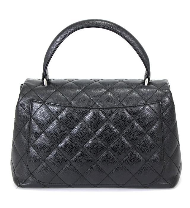 Chanel Kelly Type Handbag Caviar Skin Black Small