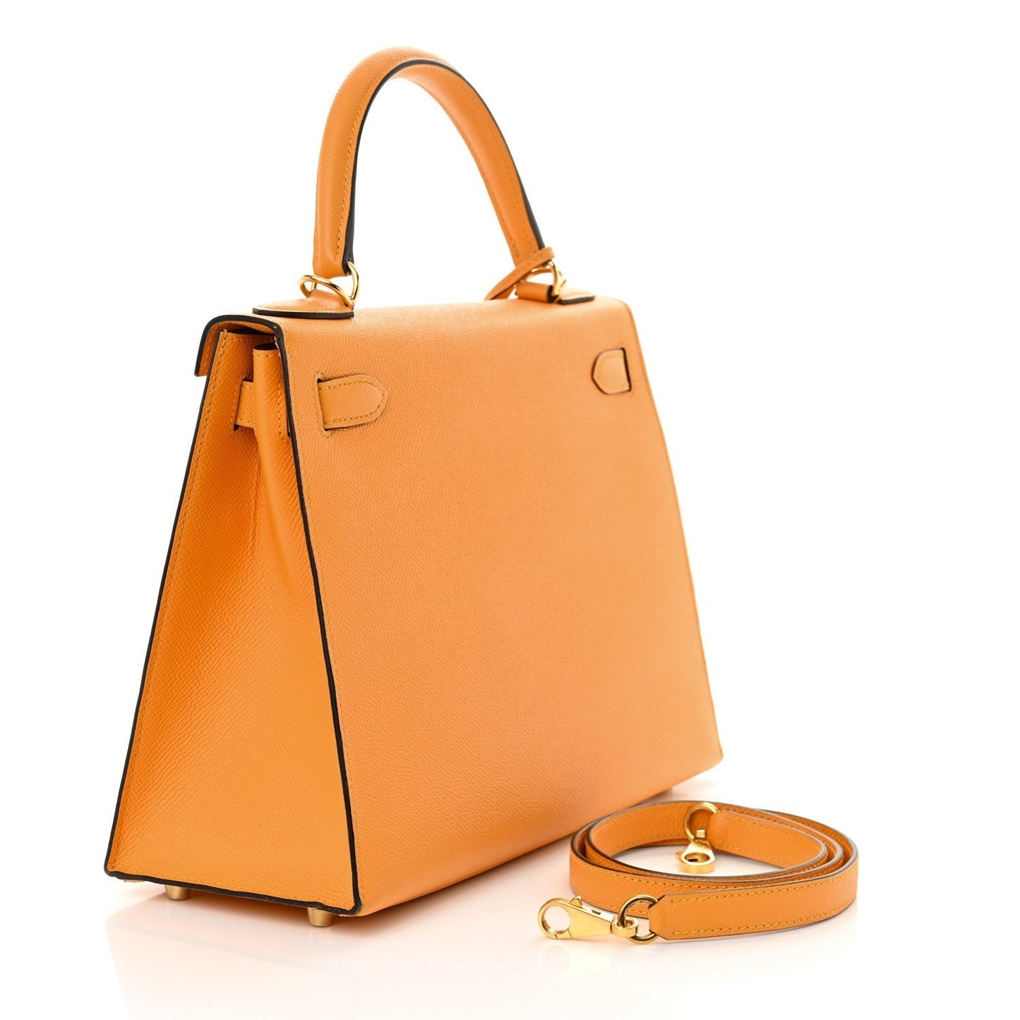 Hermes Epsom Horseshoe Kelly Sellier Jaune Or Etain Handbag Shoes