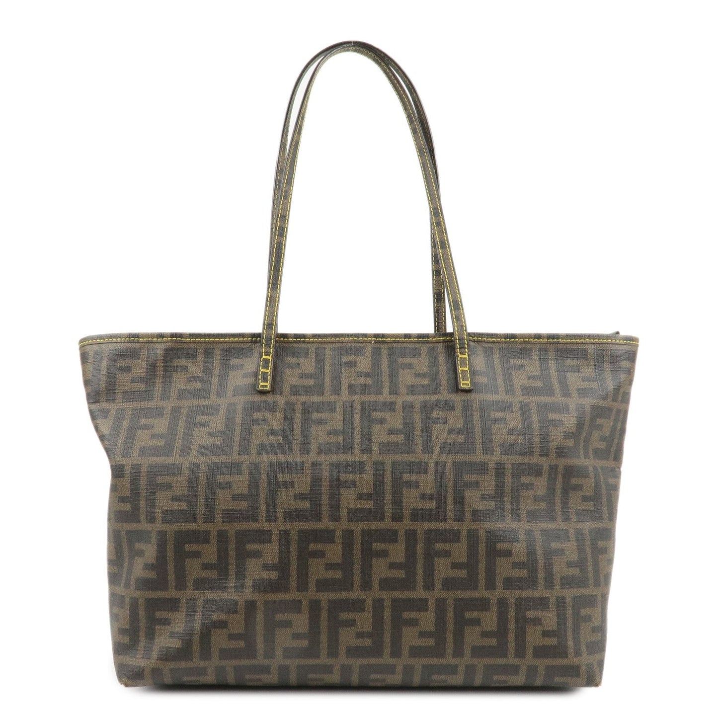 Fendi Tote Bag Zucca Print PVC d Black Brown Logo