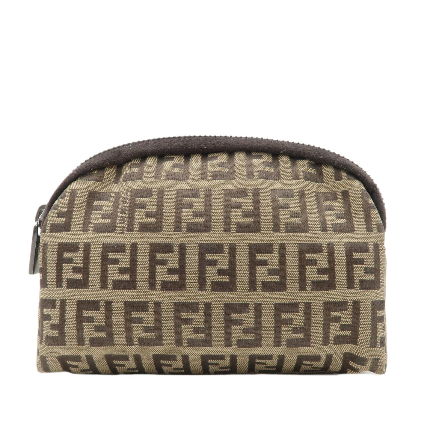 Fendi Bag Zucchino Pouch Dark d Canvas Brown Beige Mini Bag