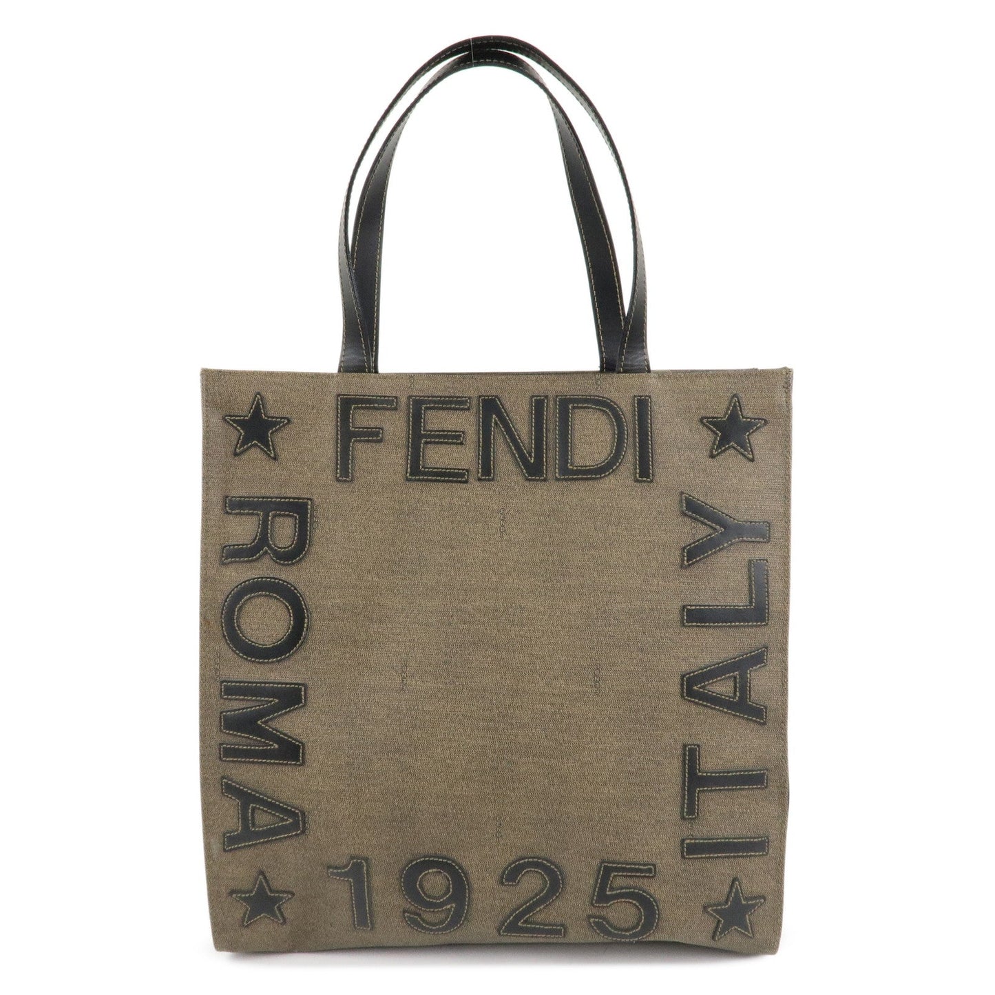 Fendi Tote Bag PVC Hand Bag Shoulder Bag d Leather Black Brown