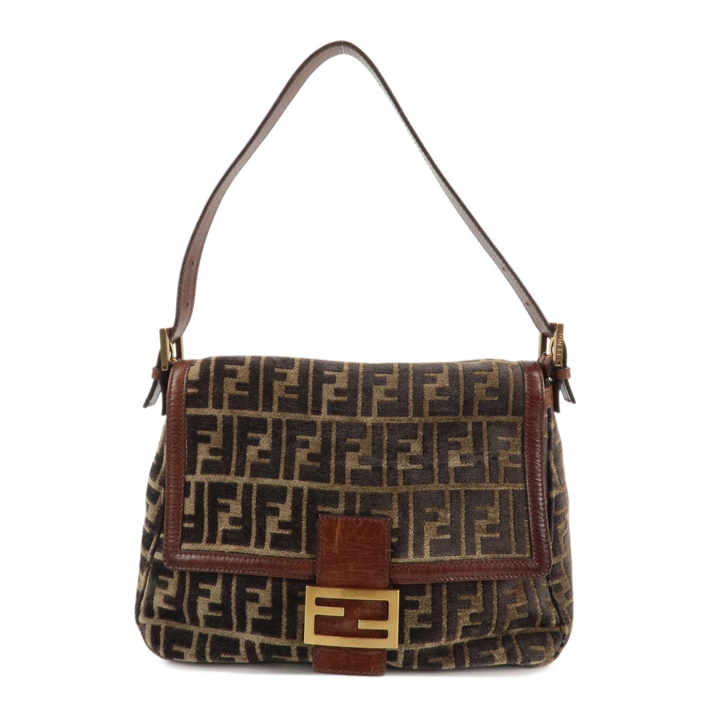 Fendi Shoulder Bag Mamma Baguette Zucca Pile d Leather