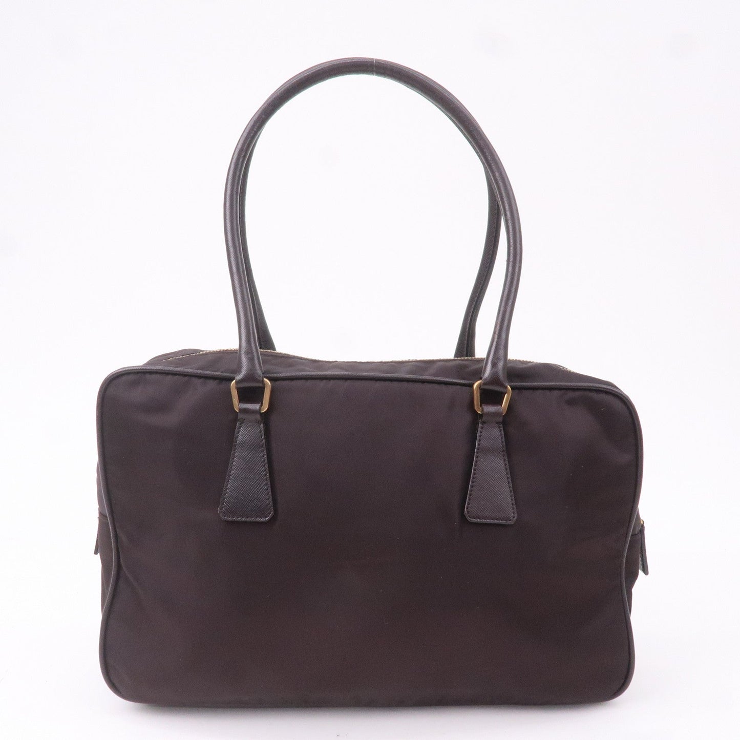Prada Prada Nylon Leather Hand Bag Shoulder Bag Brown