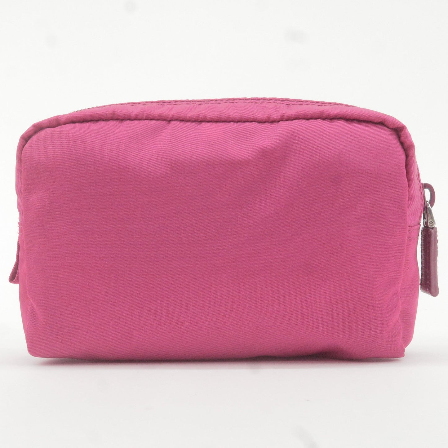 Prada Prada Logo Nylon Leather Pouch Cosmetic Bag Pink Travel Bag