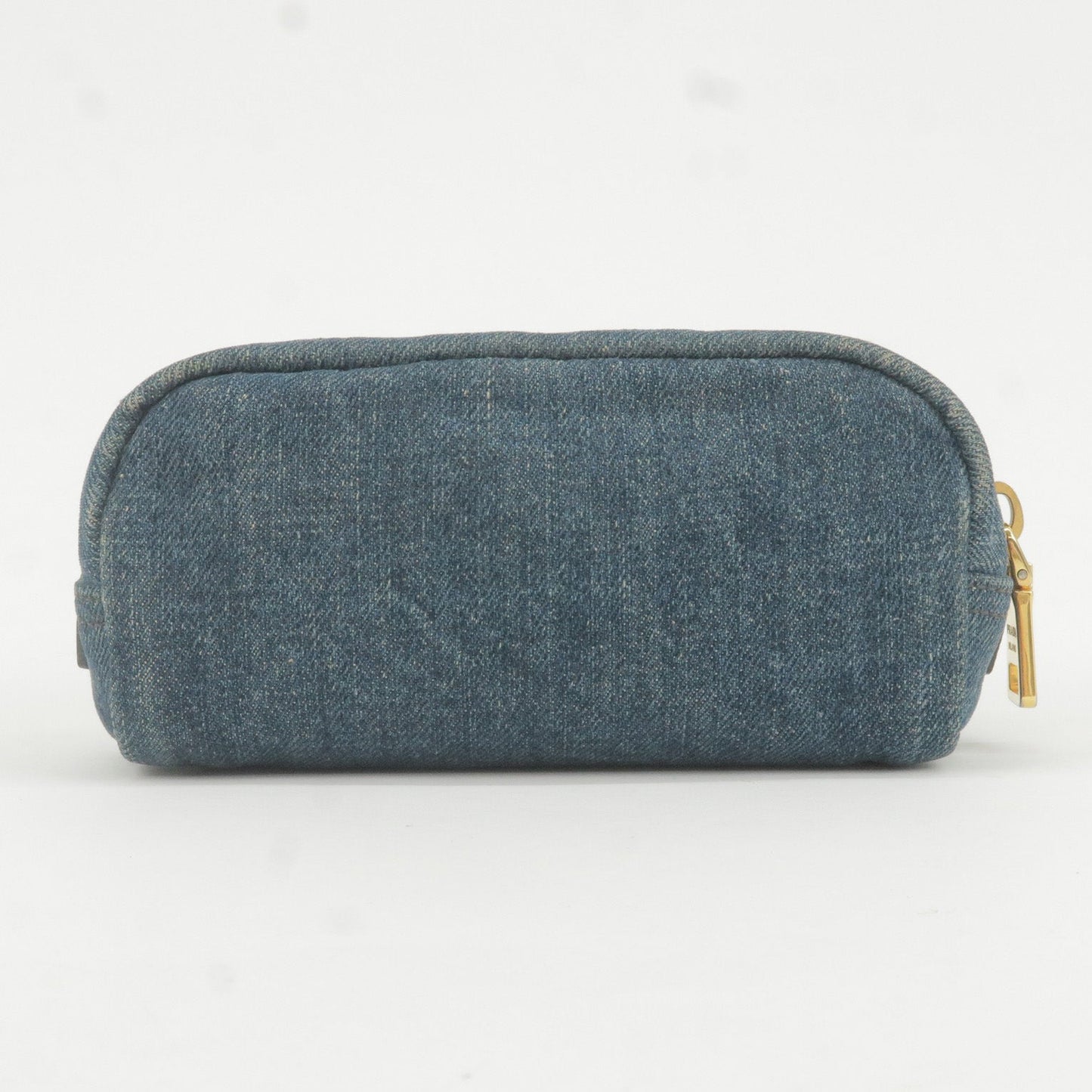 Prada Prada Logo Cosmetic Pouch Clutch Bag Navy Gold