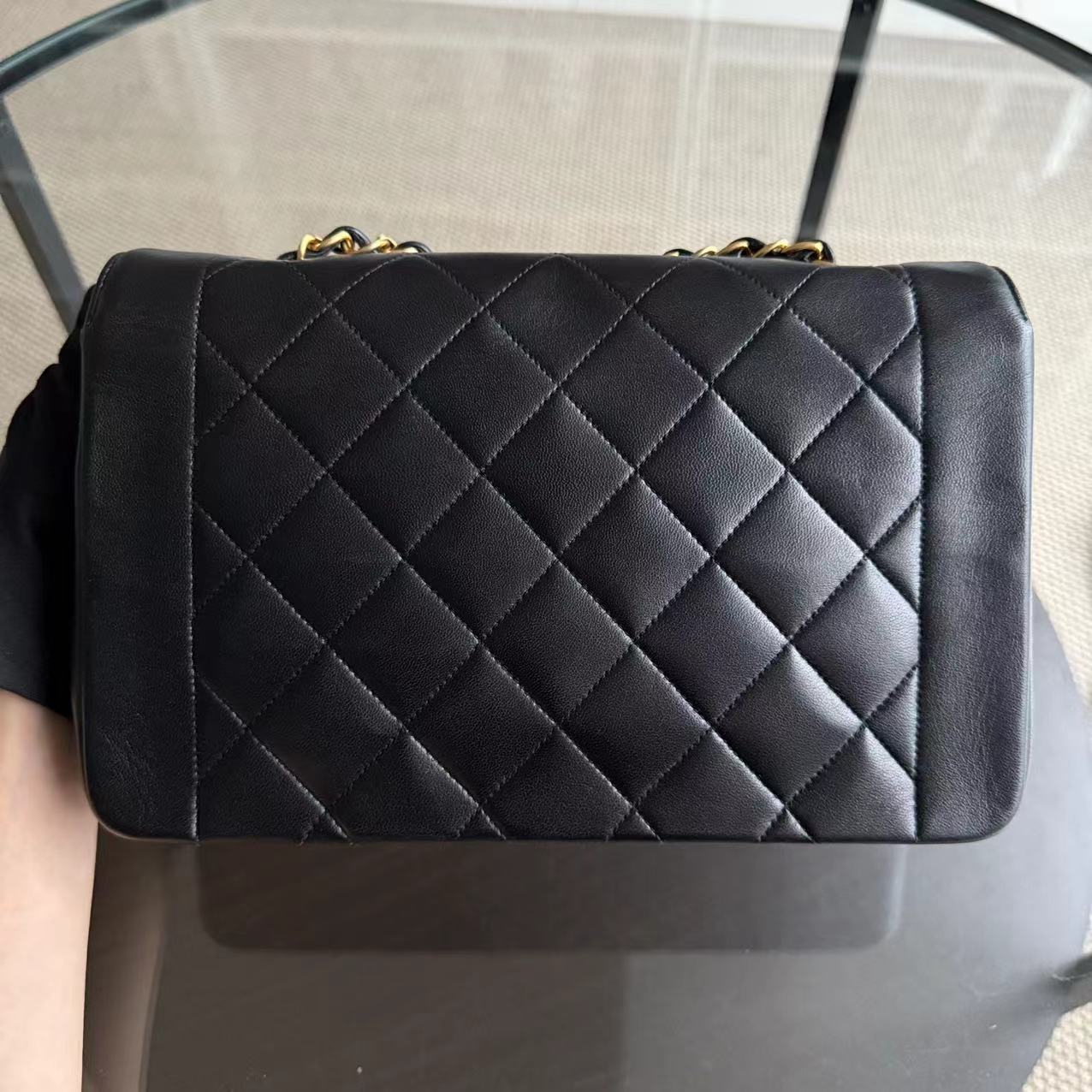 Chanel Diana Medium - 25CM Quilted Lambskin Black 24K Gold Hardware Series 2
