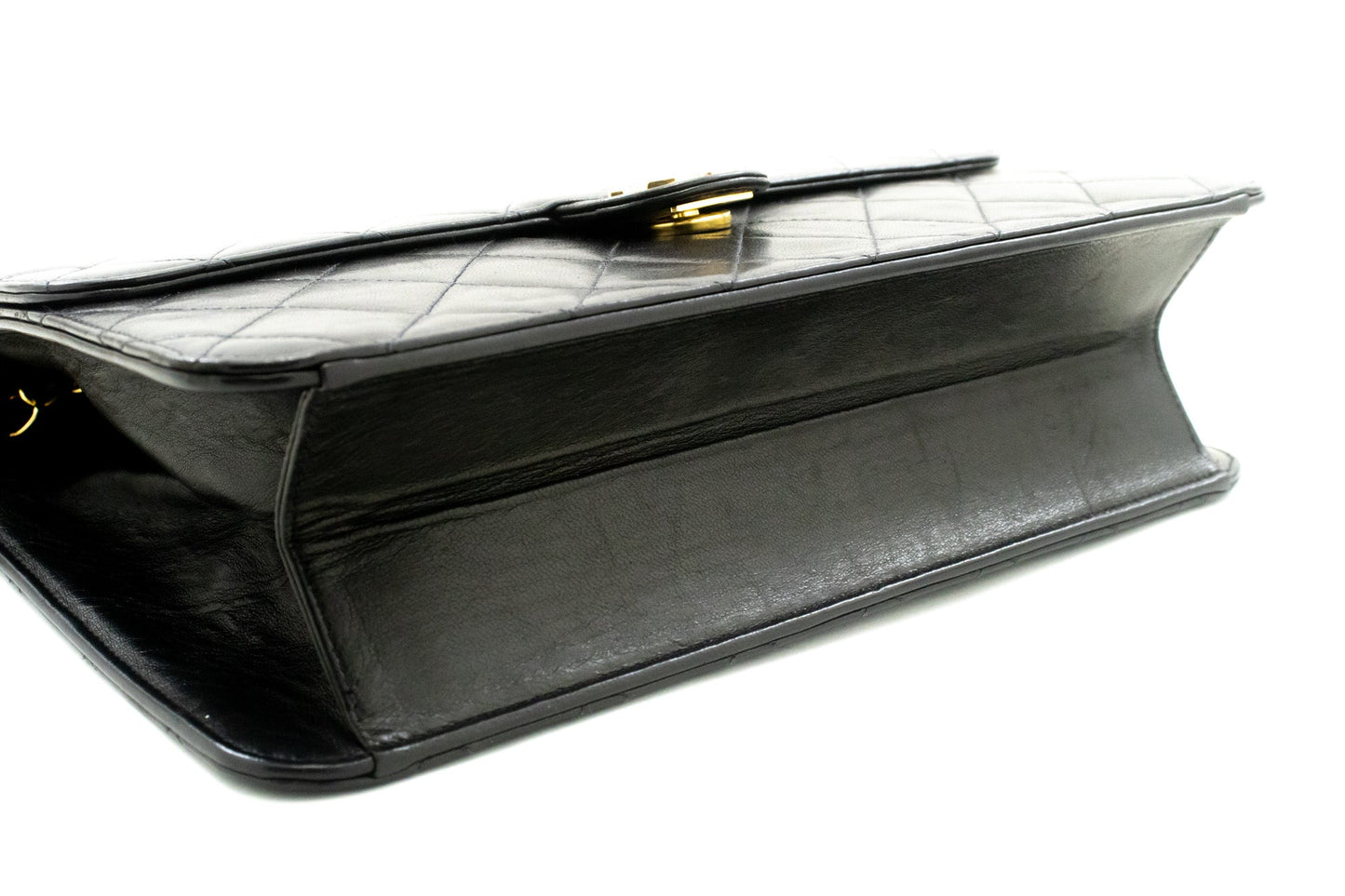 Chanel Chain Shoulder Bag Clutch Black Quilted New Lambskin Purse