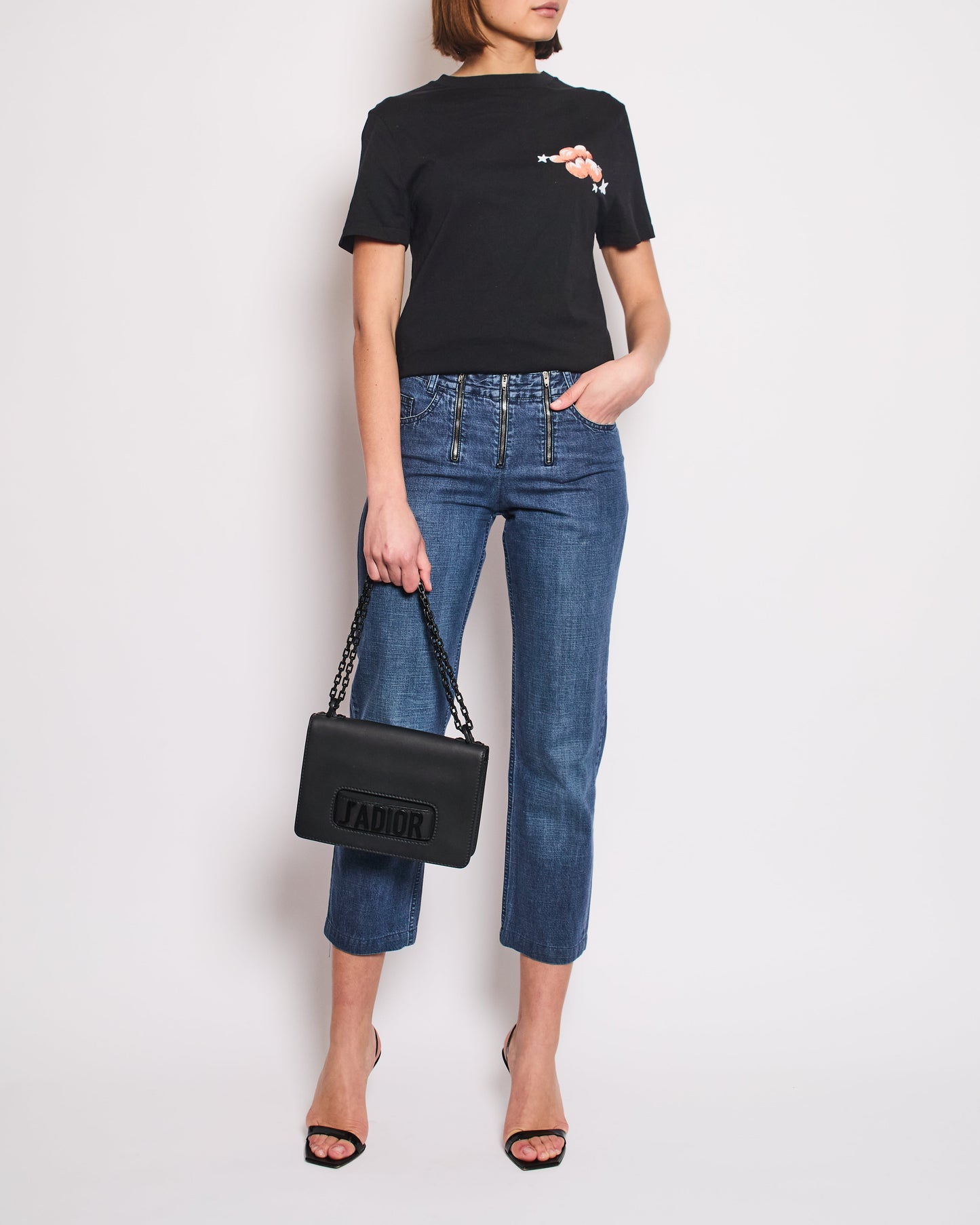 Chanel 01/A Washed Blue Denim 3 Zip Jeans Size FR 38 (UK 10)