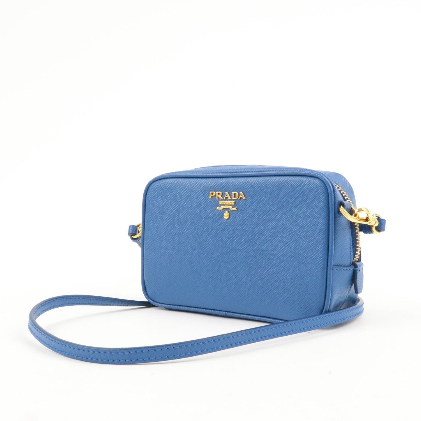 Prada Prada Logo Leather Shoulder Bag Mini Bag Blue