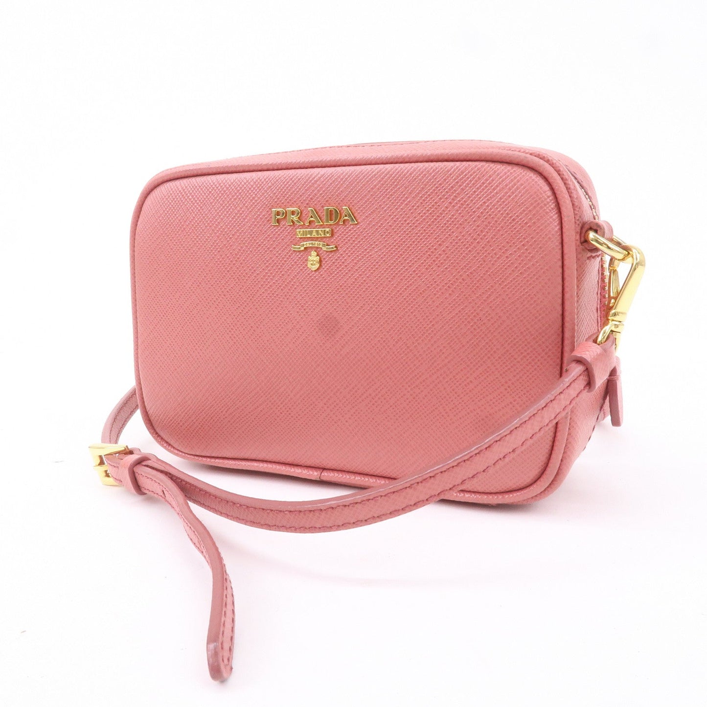 Prada Prada Logo Leather Crossbody Shoulder Bag Pink 1N1674 Crossbody Bag
