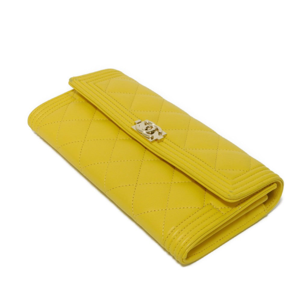 Chanel Boy Chanel Lambskin Long Wallet