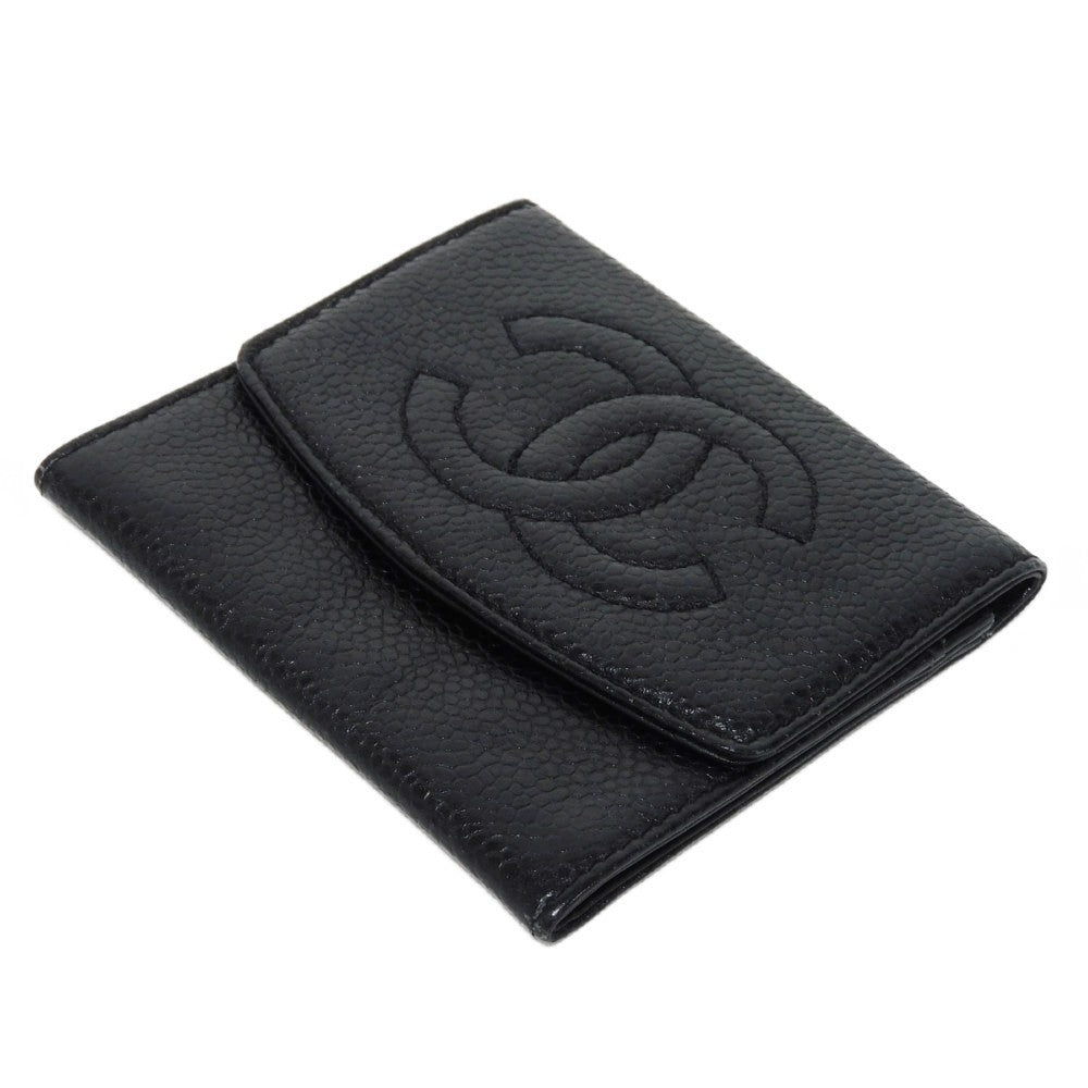 CHANEL Compact Flap Wallet Caviar Skin Coin Case