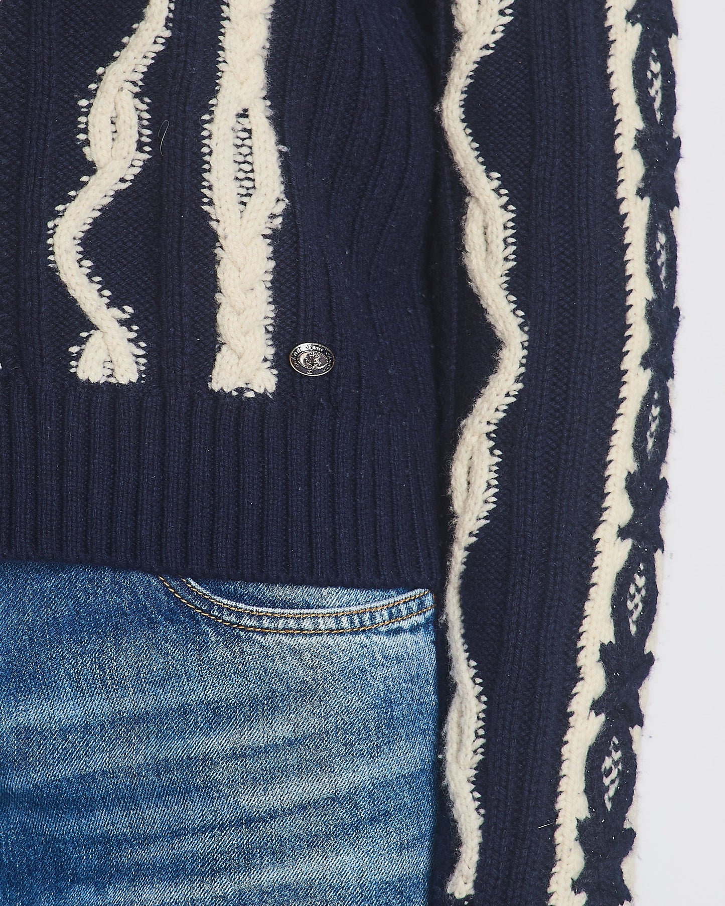 Chanel 18A Paris Hamburg Knitted Glitter Jumper Size FR 38 (UK 10)