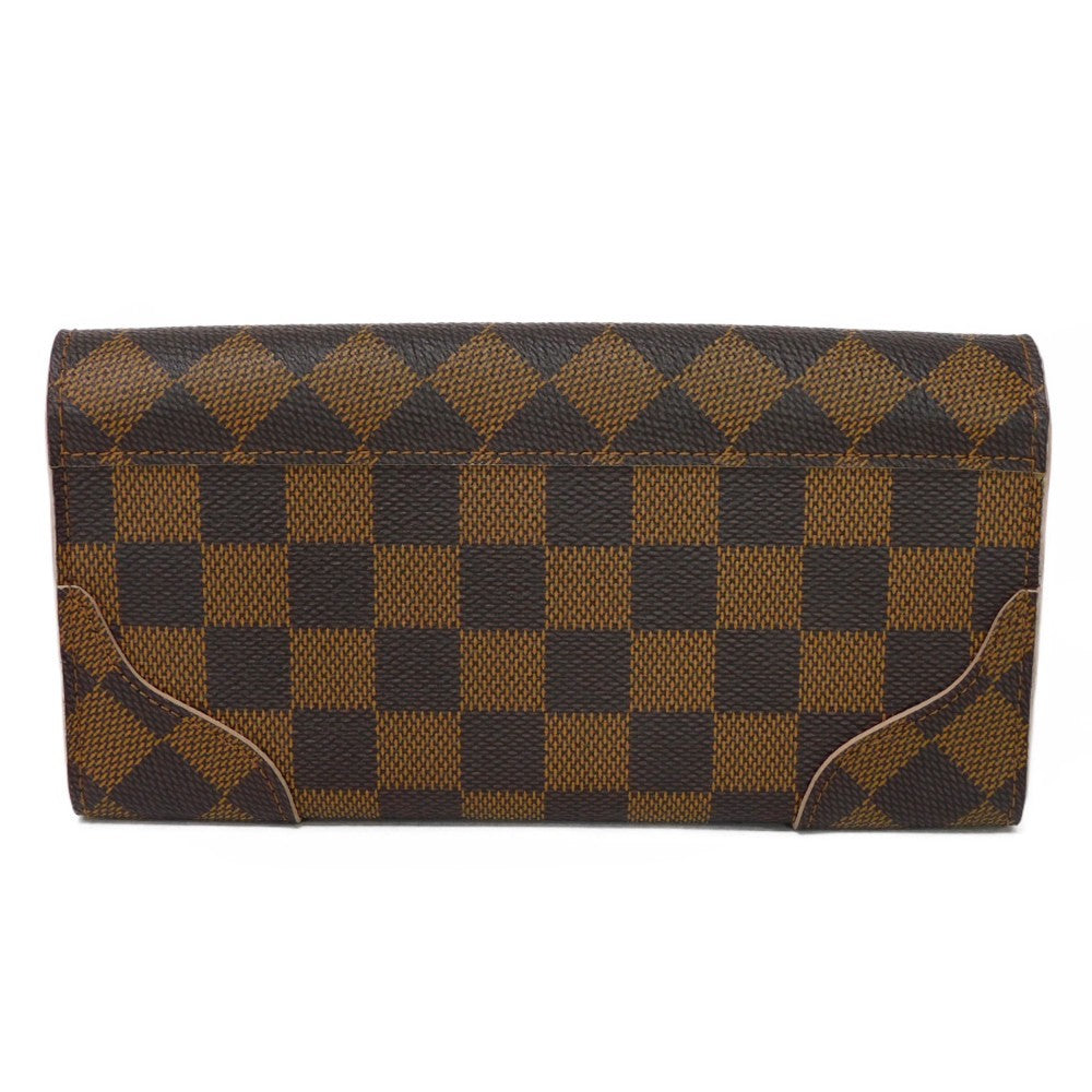 Louis Vuitton Long Purse N61227 Damier grained Leather Canvas Brown Pink Wallet Case