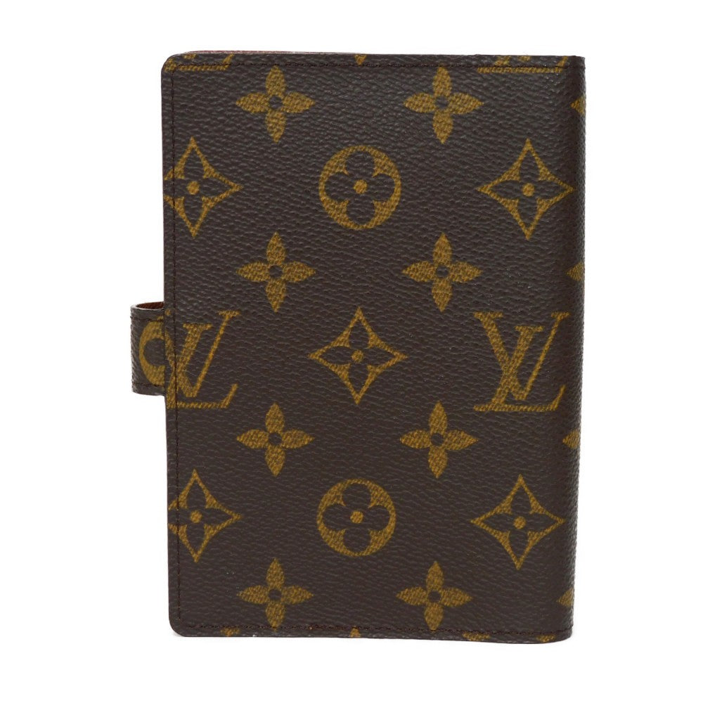 Louis Vuitton Notebook cover R20005 x grain Monogram Leather Canvas Brown Wallet Case