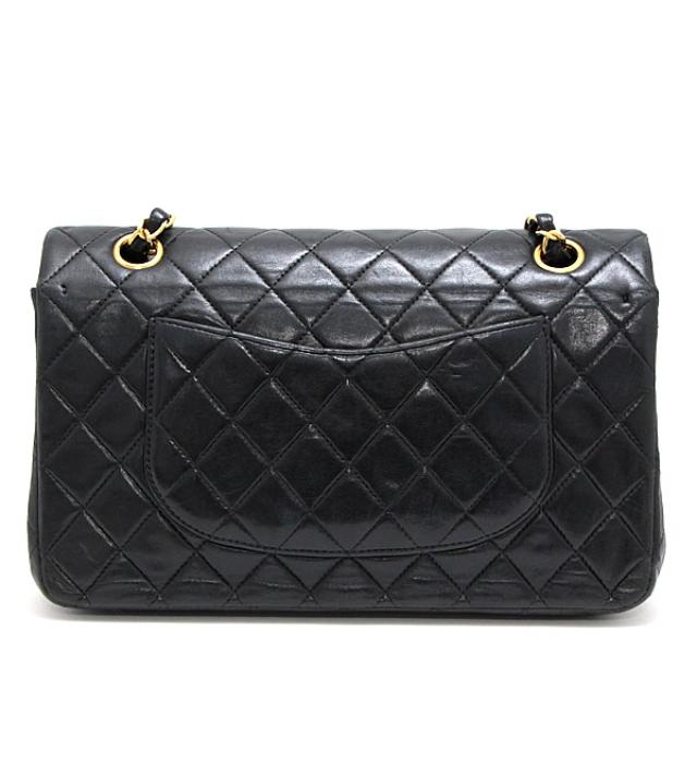 Chanel 25 Shoulder Bag W Flap Lamb Matelasse Black