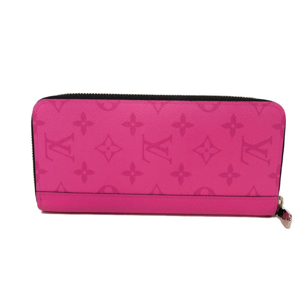 Louis Vuitton Long Purse M30780 Taiga x Monogram Leather Canvas Pink Wallet Case