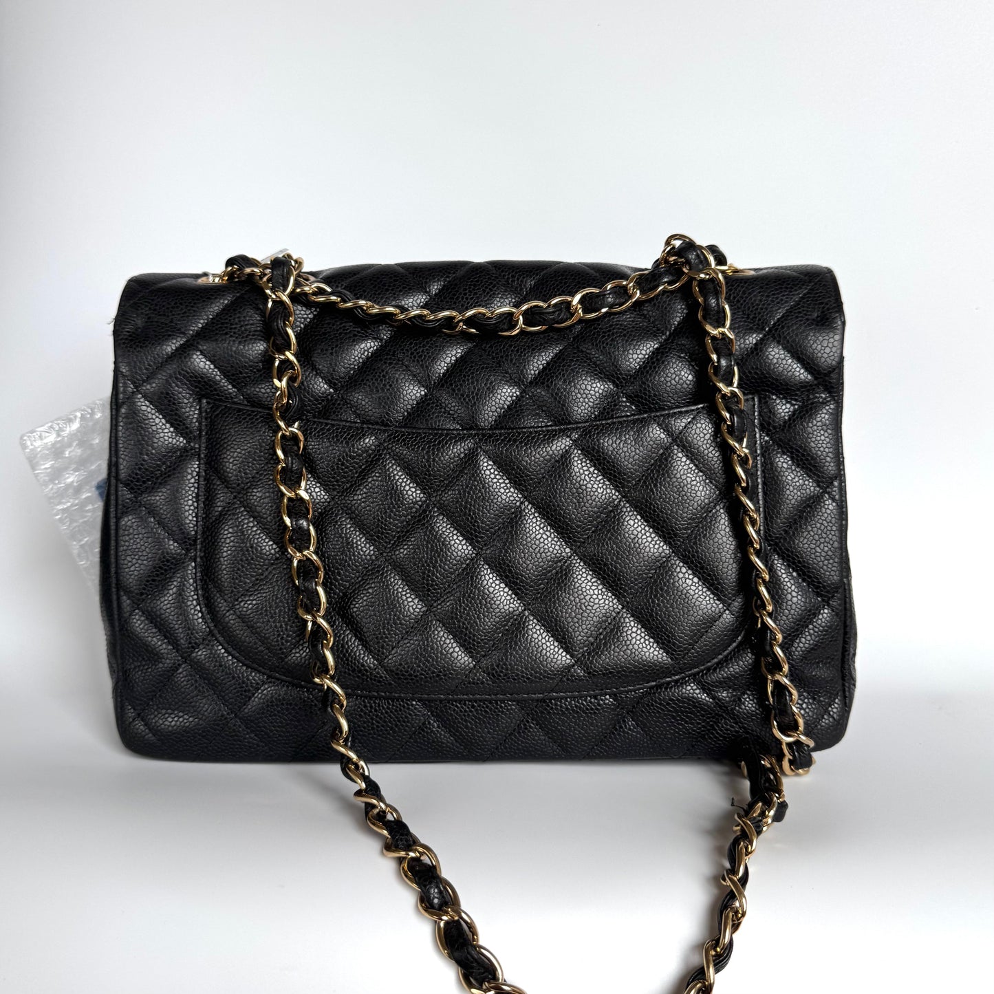 Chanel Classic Flap Jumbo Caviar Single Flap Black Gold Leather Handbag 3