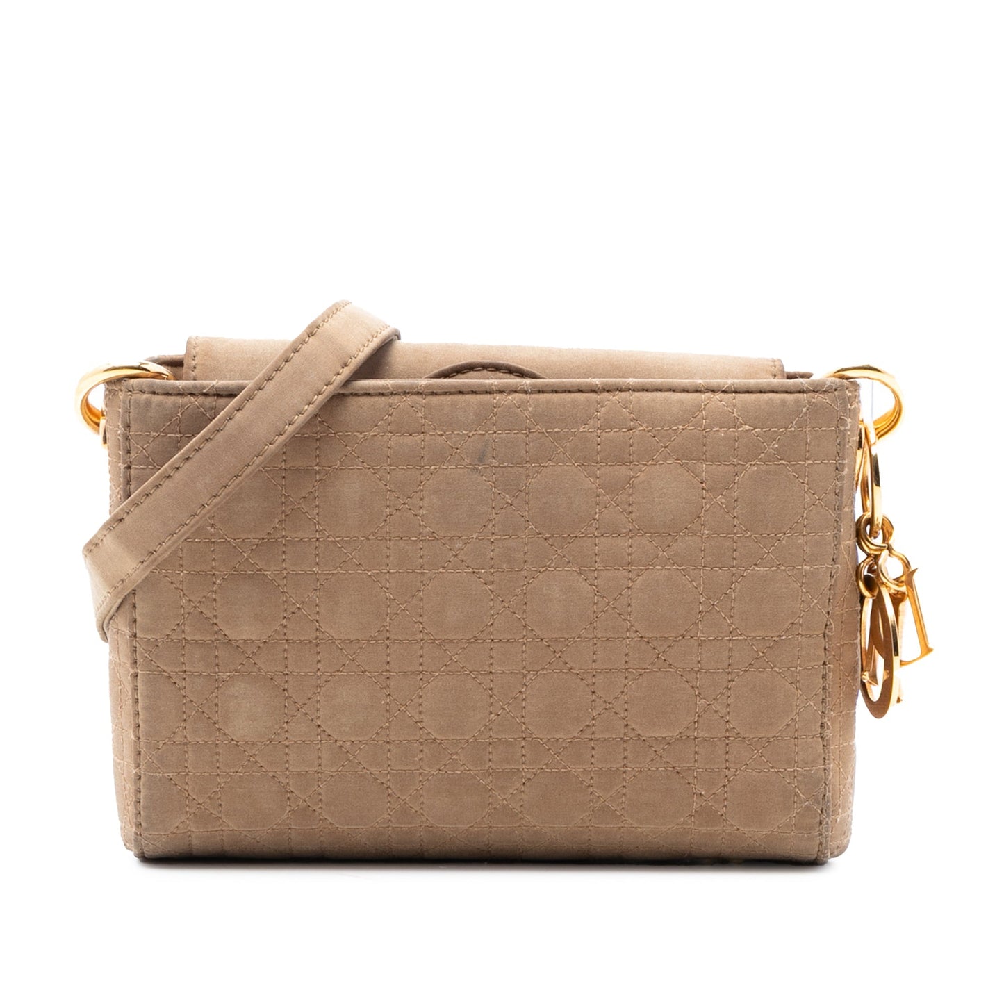 Dior Handbag Cannage Lady Crossbody Suede Tan Crossbody Bag