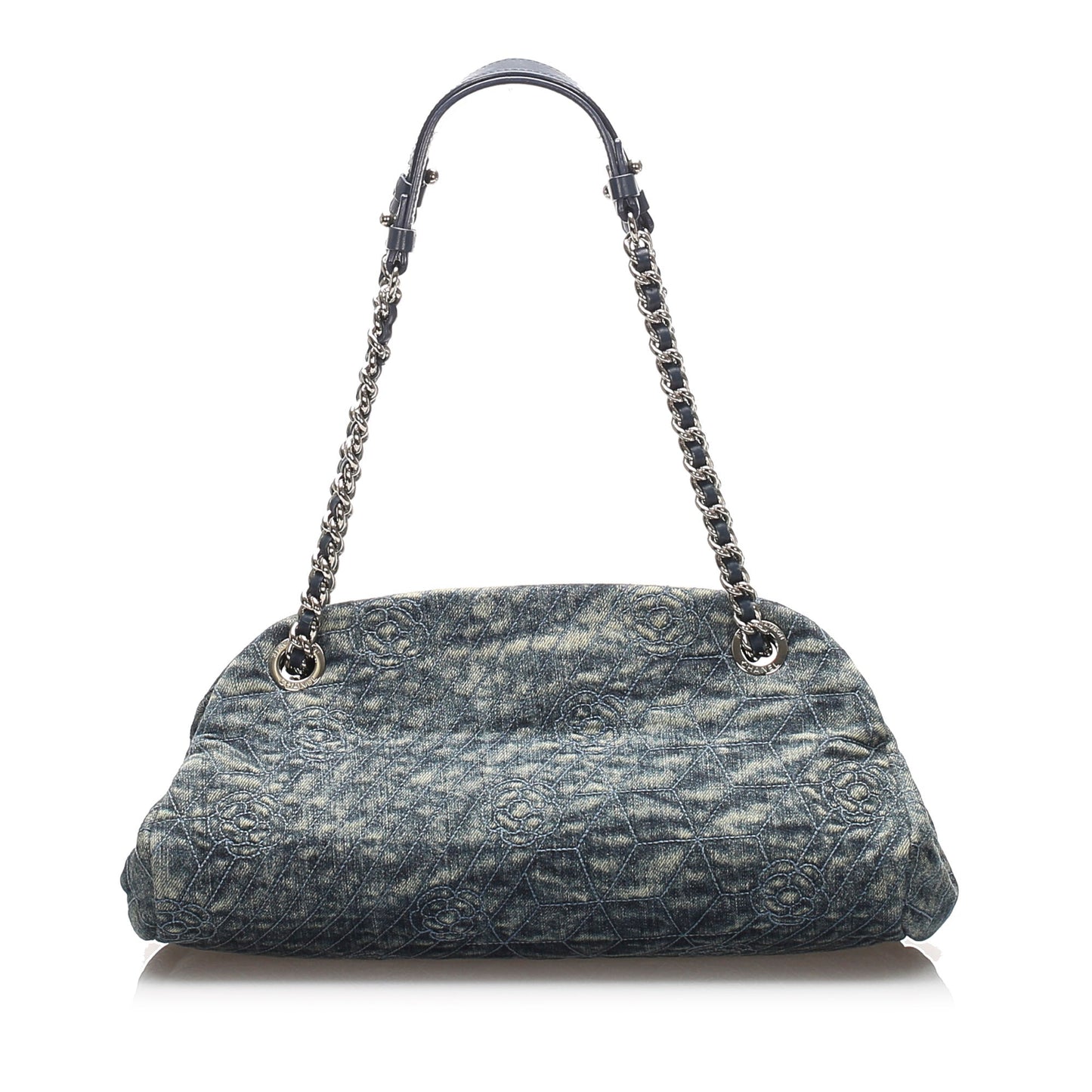 Chanel Camellia Mademoiselle Shoulder Bag Denim Blue
