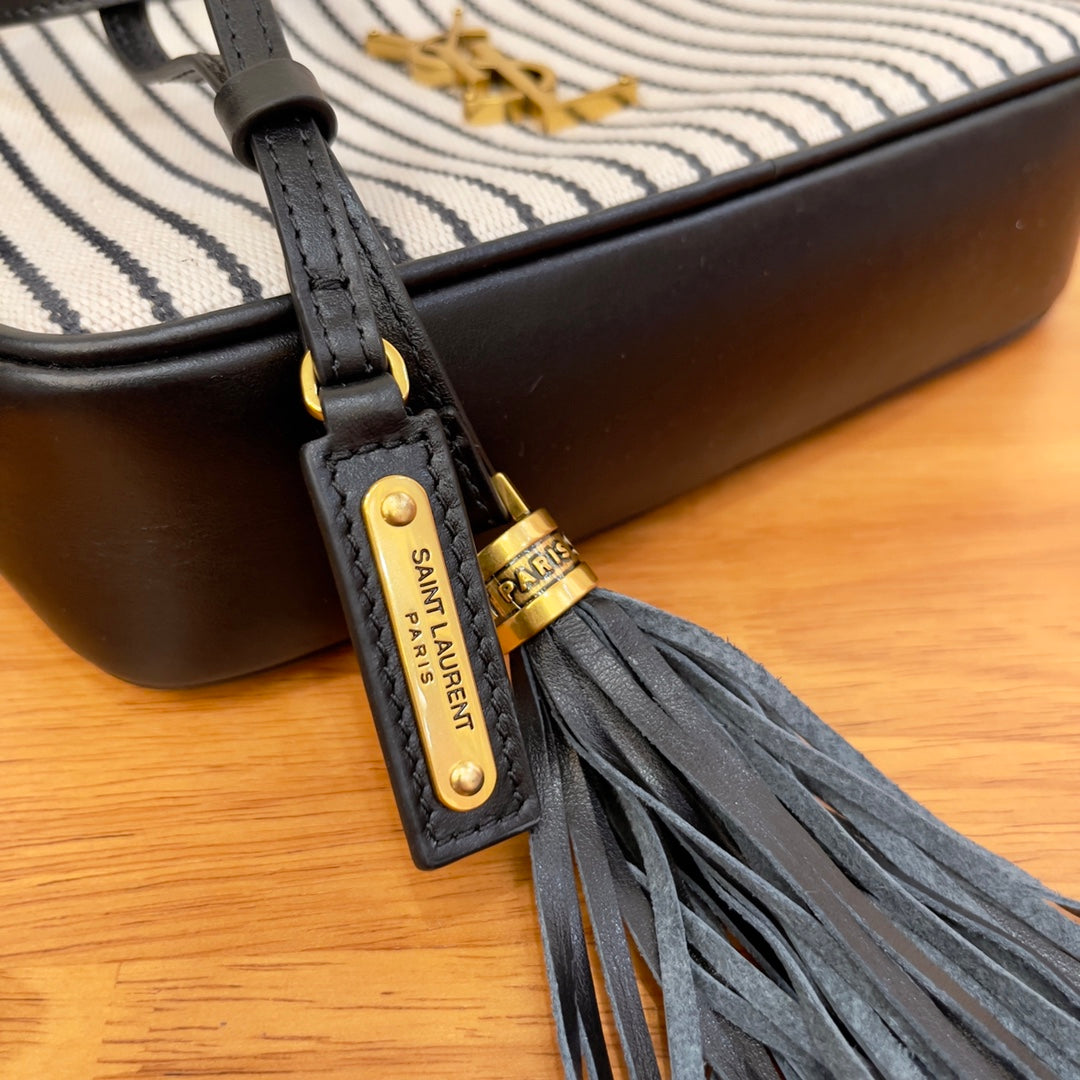 YSL Saint Laurent YSL Top Quality Lou Camera Bag In Canvas Black Crossbody Bag