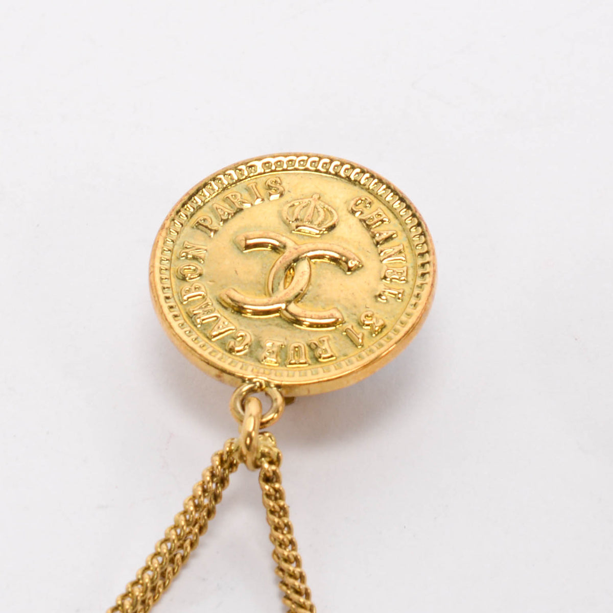 Chanel Gold Plated Motif Clip Earrings