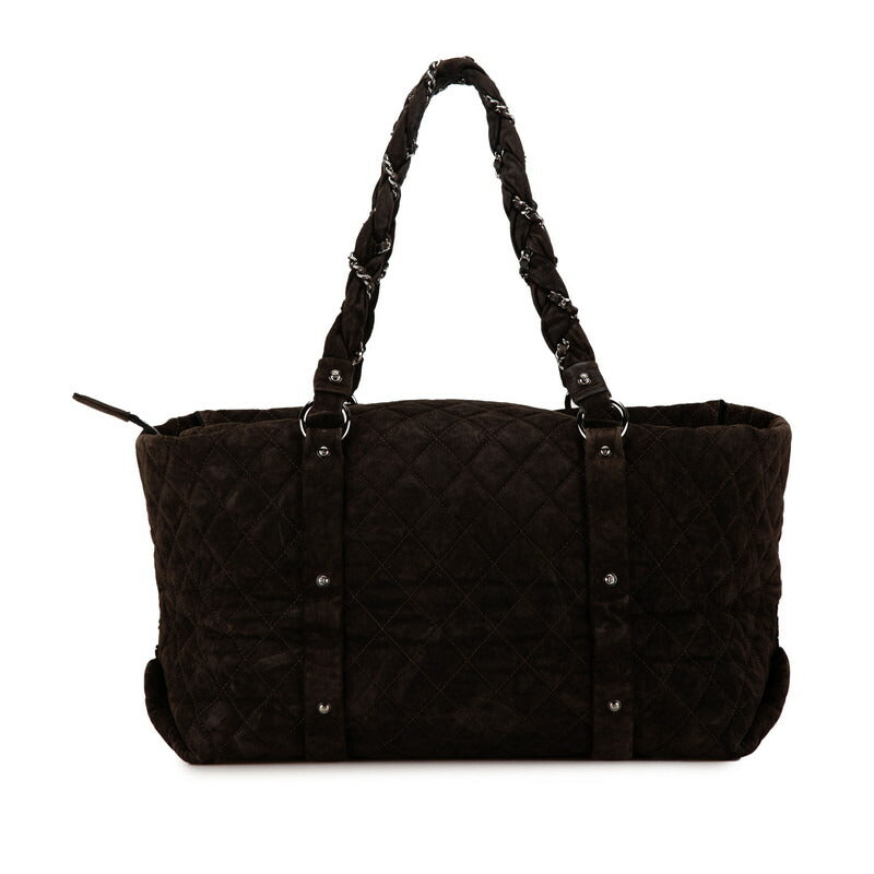 Chanel Coco Mark Matelasse Suede Tote Bag