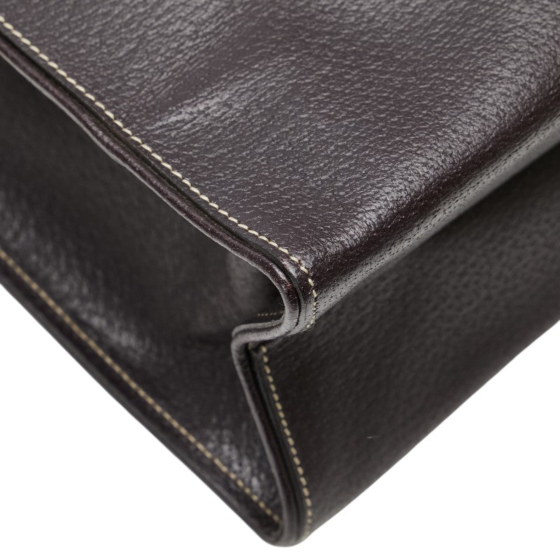 Prada Triangle Plate Tote Bag Leather Logo