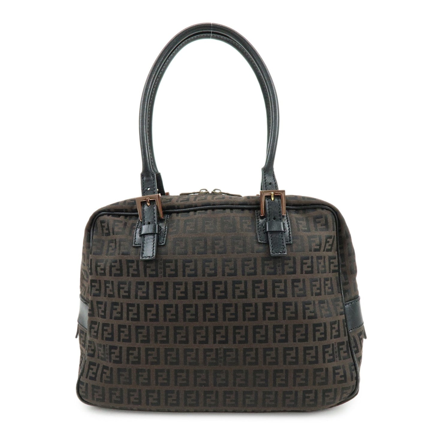 Zucchino Hand Bag Boston Bag Leather Canvas Brown Handbag