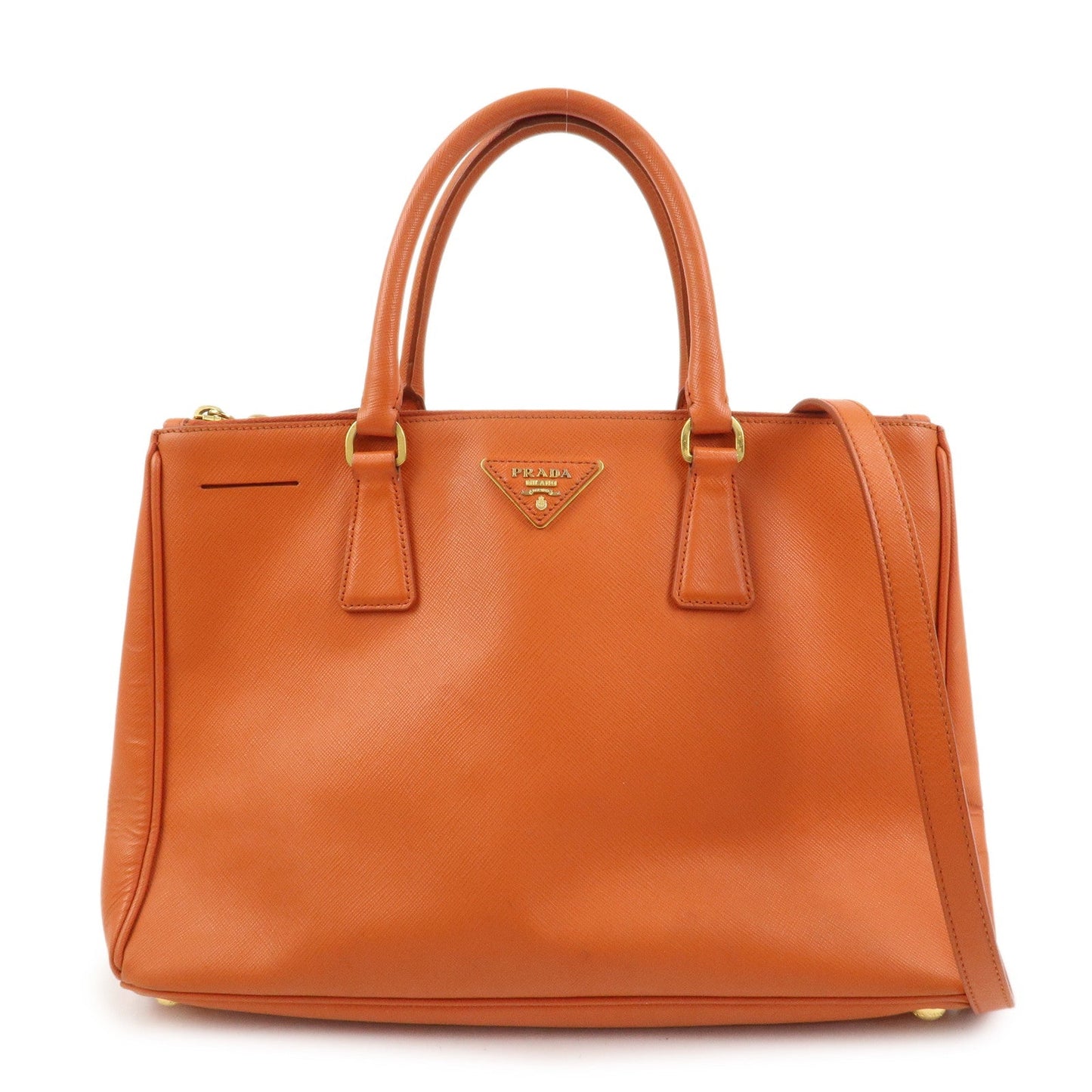 Galleria 2Way Bag Leather Saffiano Orange Handbag