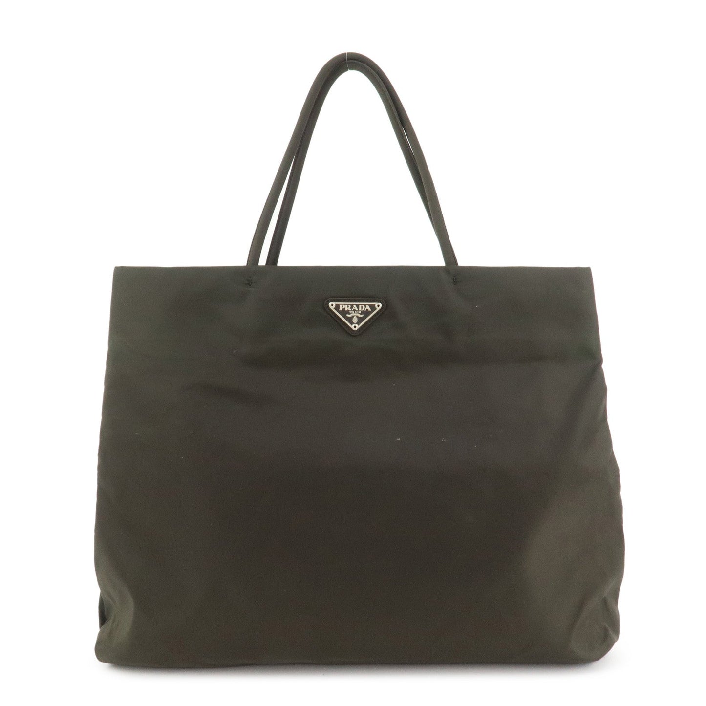 Tote Bag Triangle Hand Bag Nylon Brown Logo