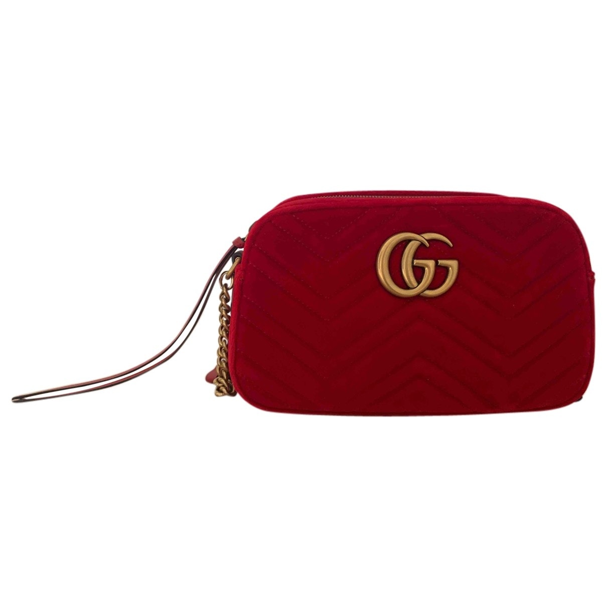 Gucci marmont red velvet handbag